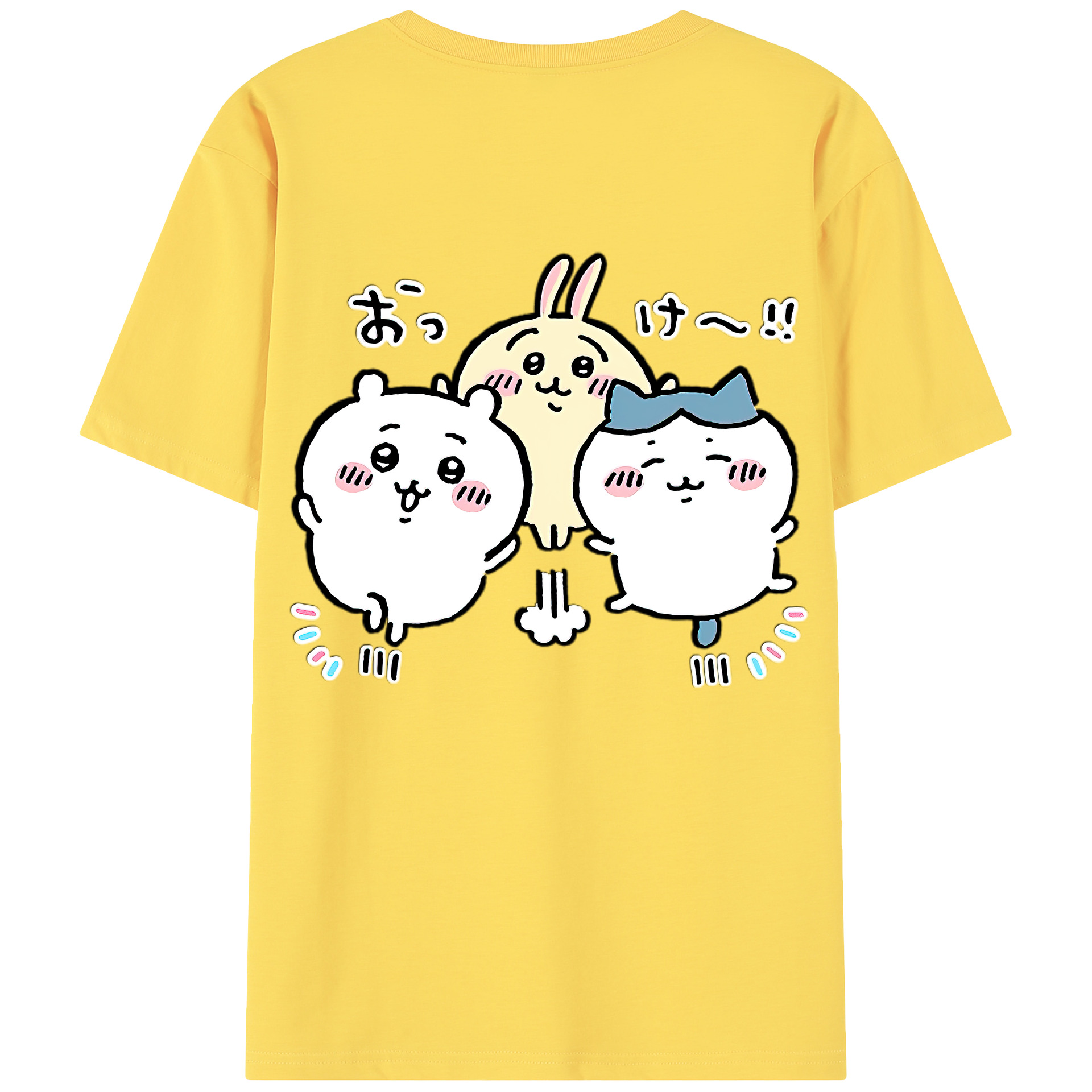 （画像用） ちいかわ ちいかわ Chii-kawa chiikawa 綿100％半袖Tシャツ（背面プリント）