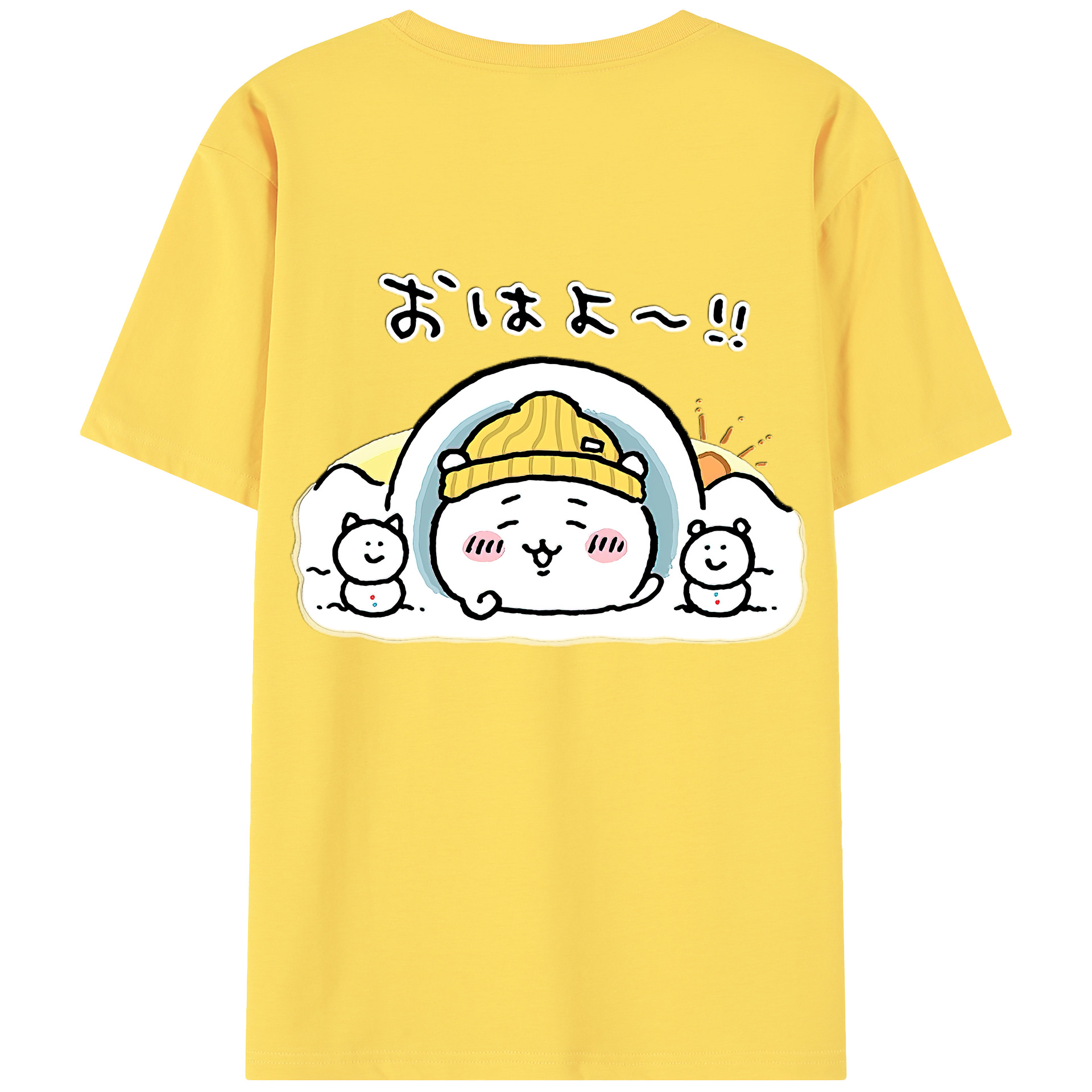 （画像用） ちいかわ ちいかわ Chii-kawa chiikawa 綿100％半袖Tシャツ（背面プリント）