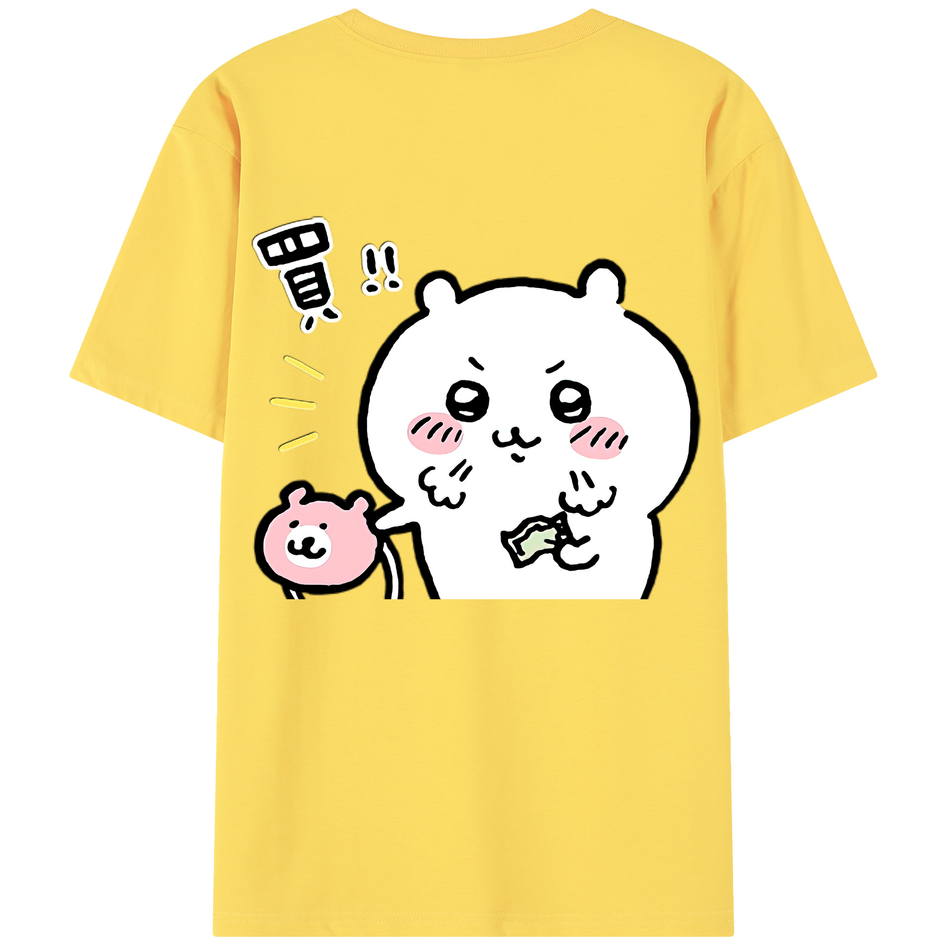 （画像用） ちいかわ ちいかわ Chii-kawa chiikawa 綿100％半袖Tシャツ（背面プリント）