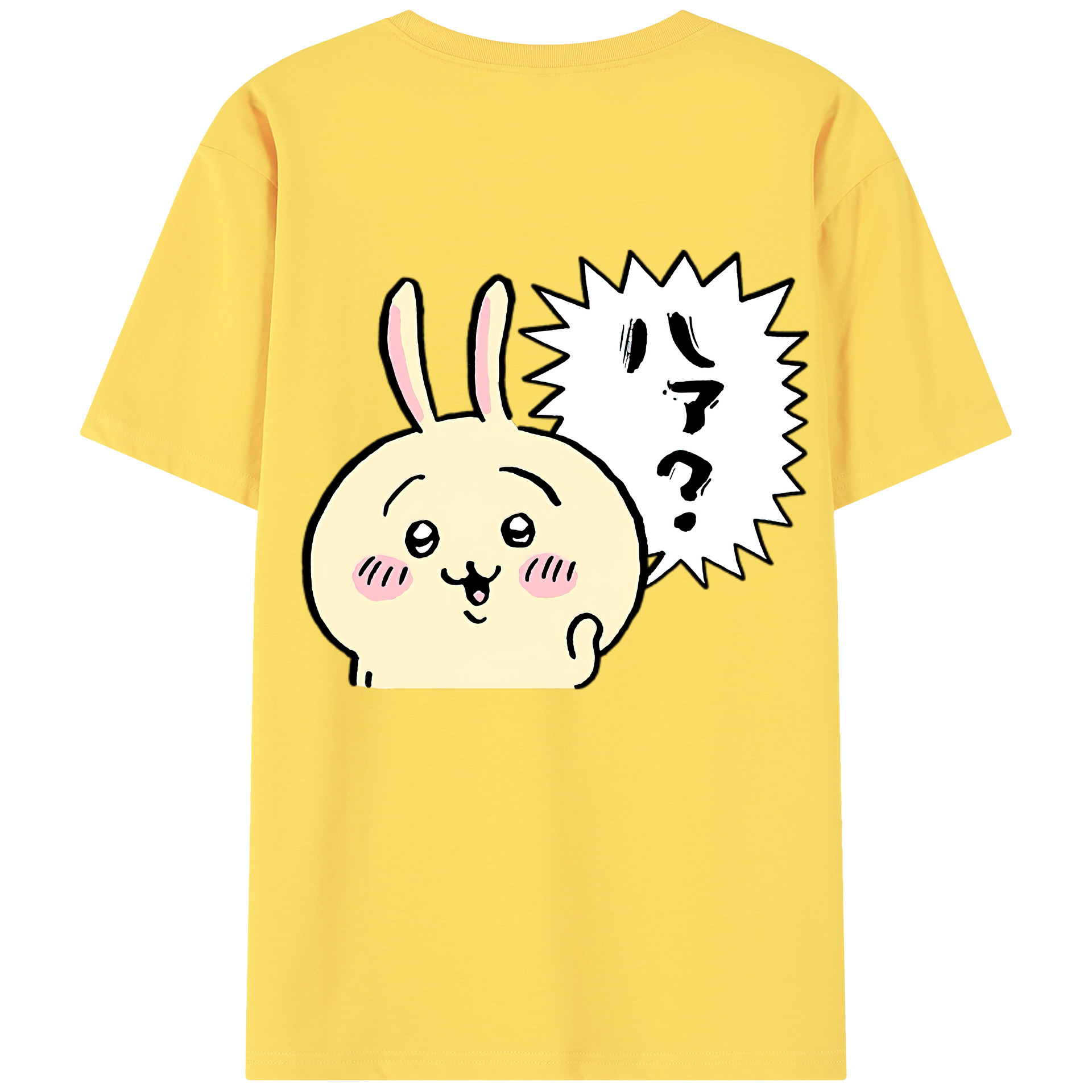 （画像用） ちいかわ うさぎ Chii-kawa usagi 綿100％半袖Tシャツ（背面プリント）