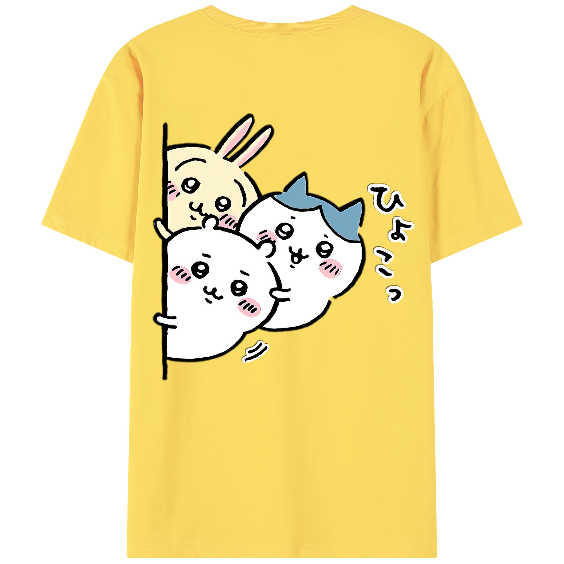 （画像用） ちいかわ うさぎ Chii-kawa usagi 綿100％半袖Tシャツ（背面プリント）