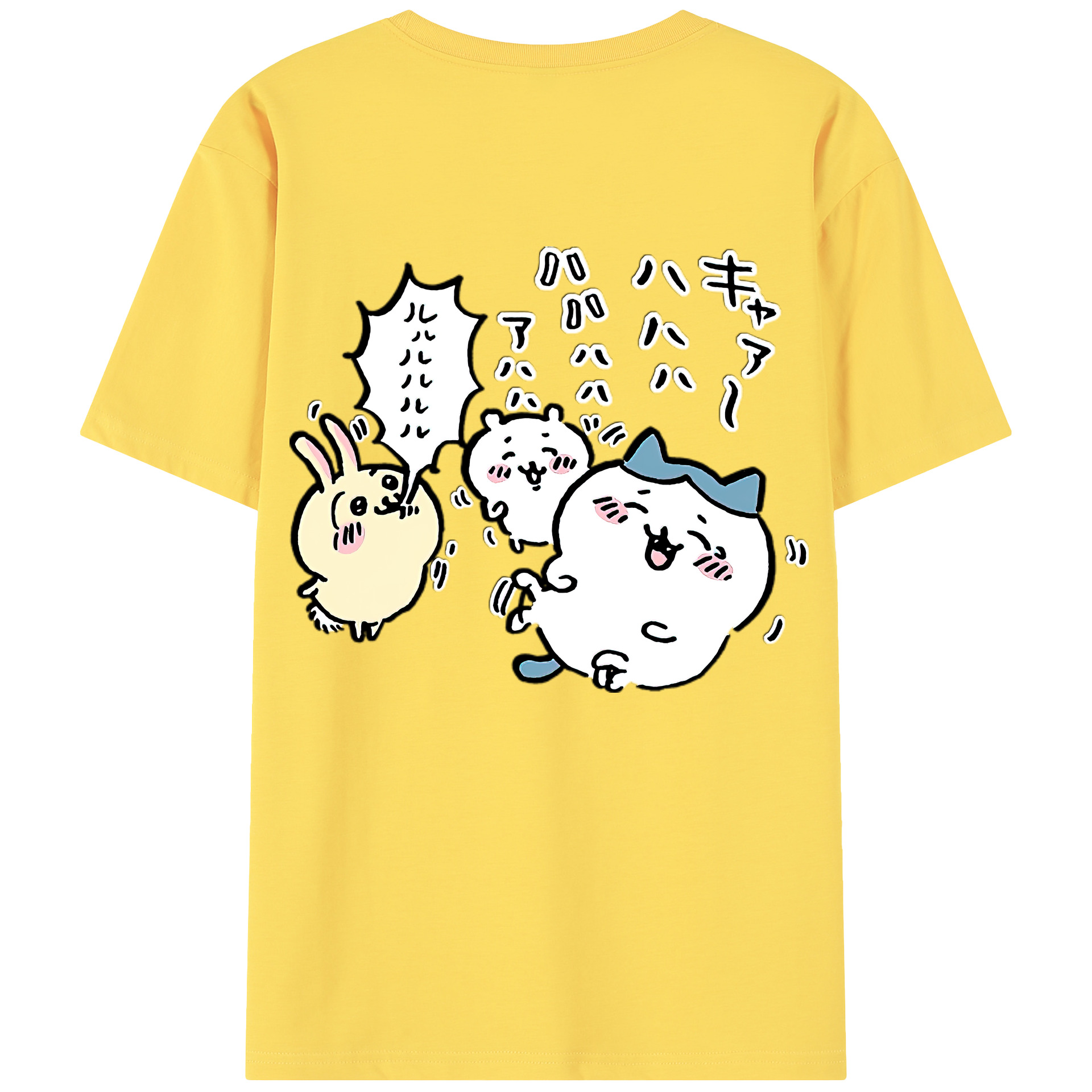 （画像用） ちいかわ うさぎ Chii-kawa usagi 綿100％半袖Tシャツ（背面プリント）