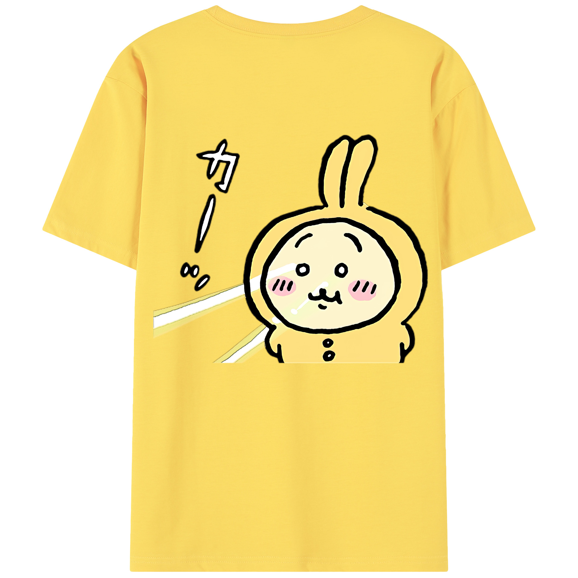 （画像用） ちいかわ うさぎ Chii-kawa usagi 綿100％半袖Tシャツ（背面プリント）