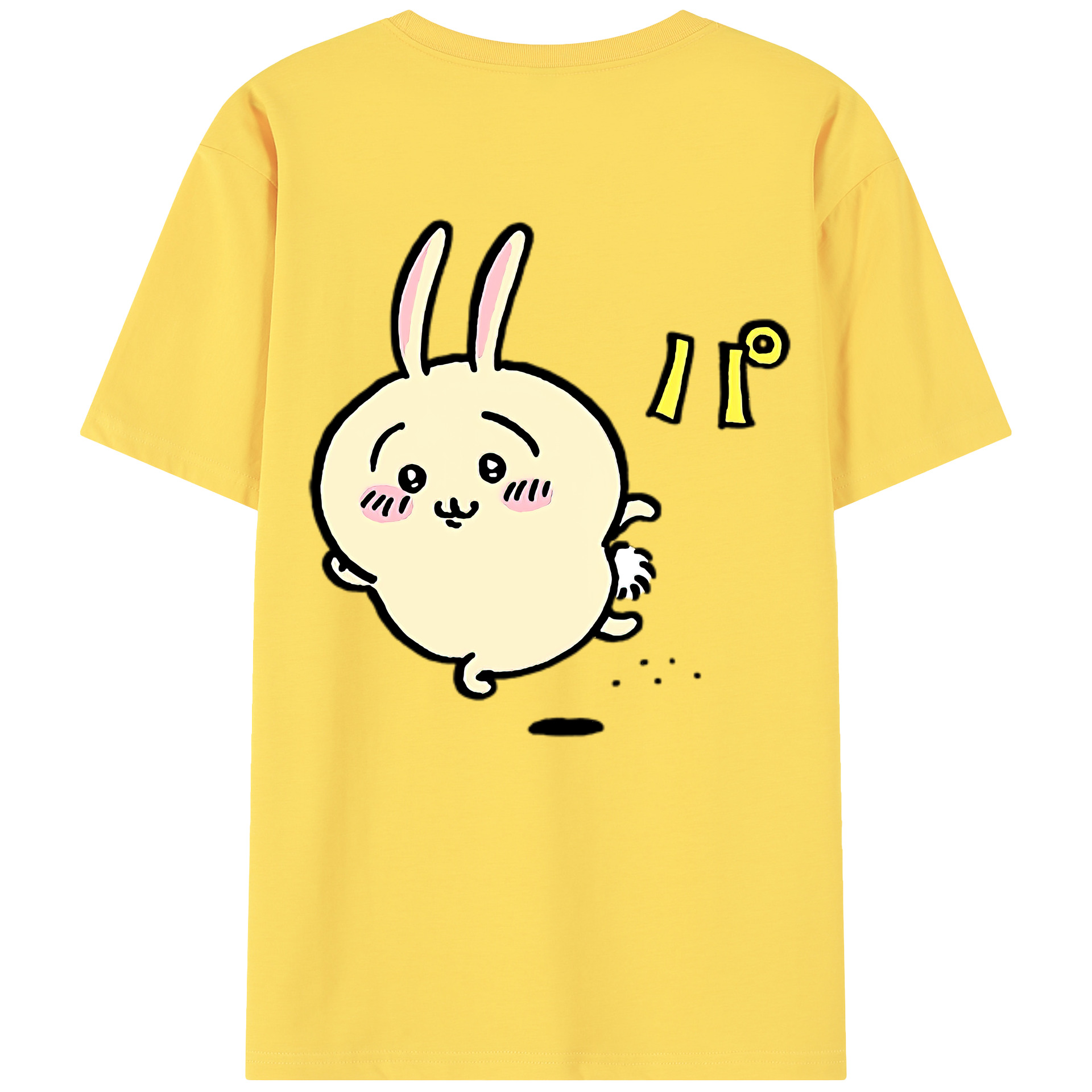 （画像用） ちいかわ うさぎ Chii-kawa usagi 綿100％半袖Tシャツ（背面プリント）