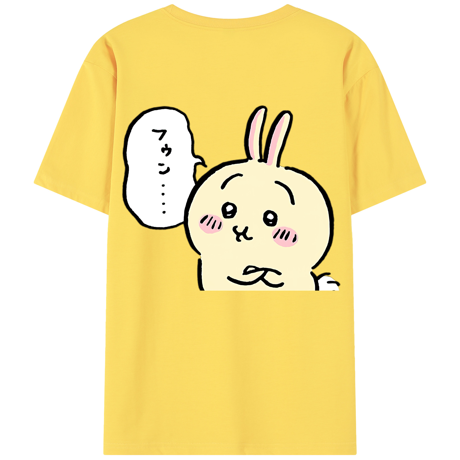 （画像用） ちいかわ うさぎ Chii-kawa usagi 綿100％半袖Tシャツ（背面プリント）