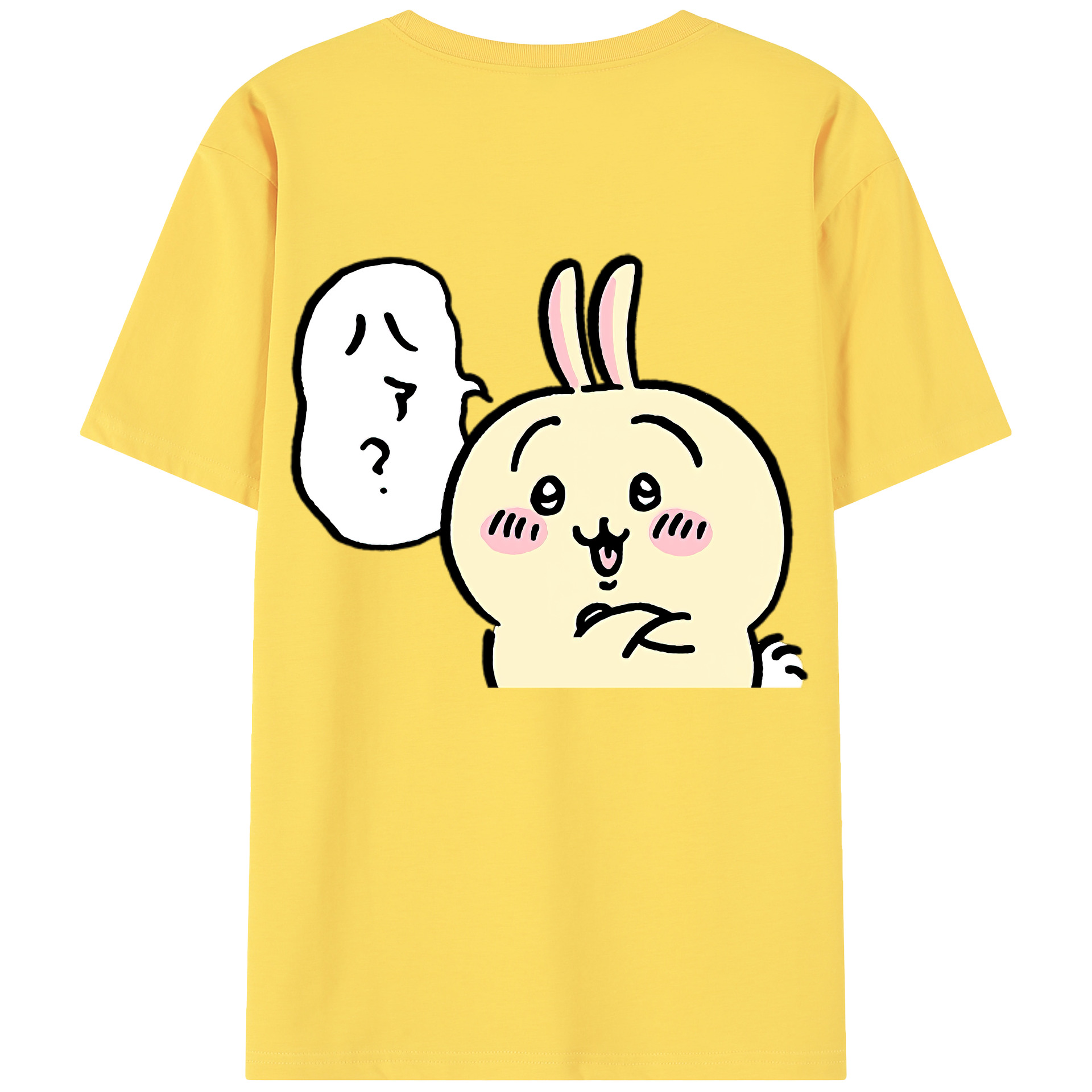 （画像用） ちいかわ うさぎ Chii-kawa usagi 綿100％半袖Tシャツ（背面プリント）