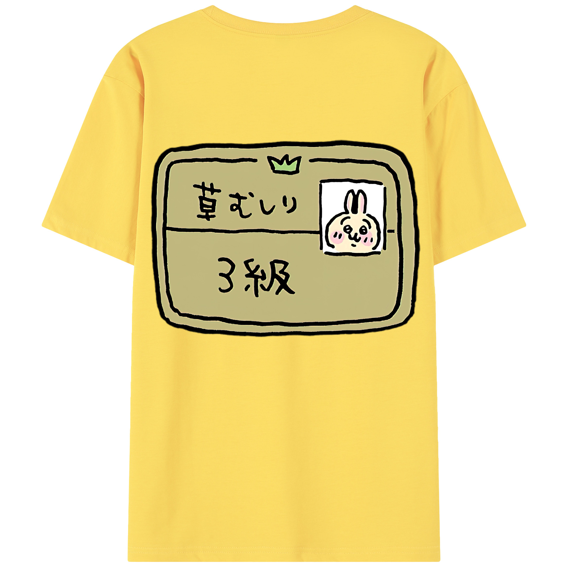 （画像用） ちいかわ うさぎ Chii-kawa usagi 綿100％半袖Tシャツ（背面プリント）