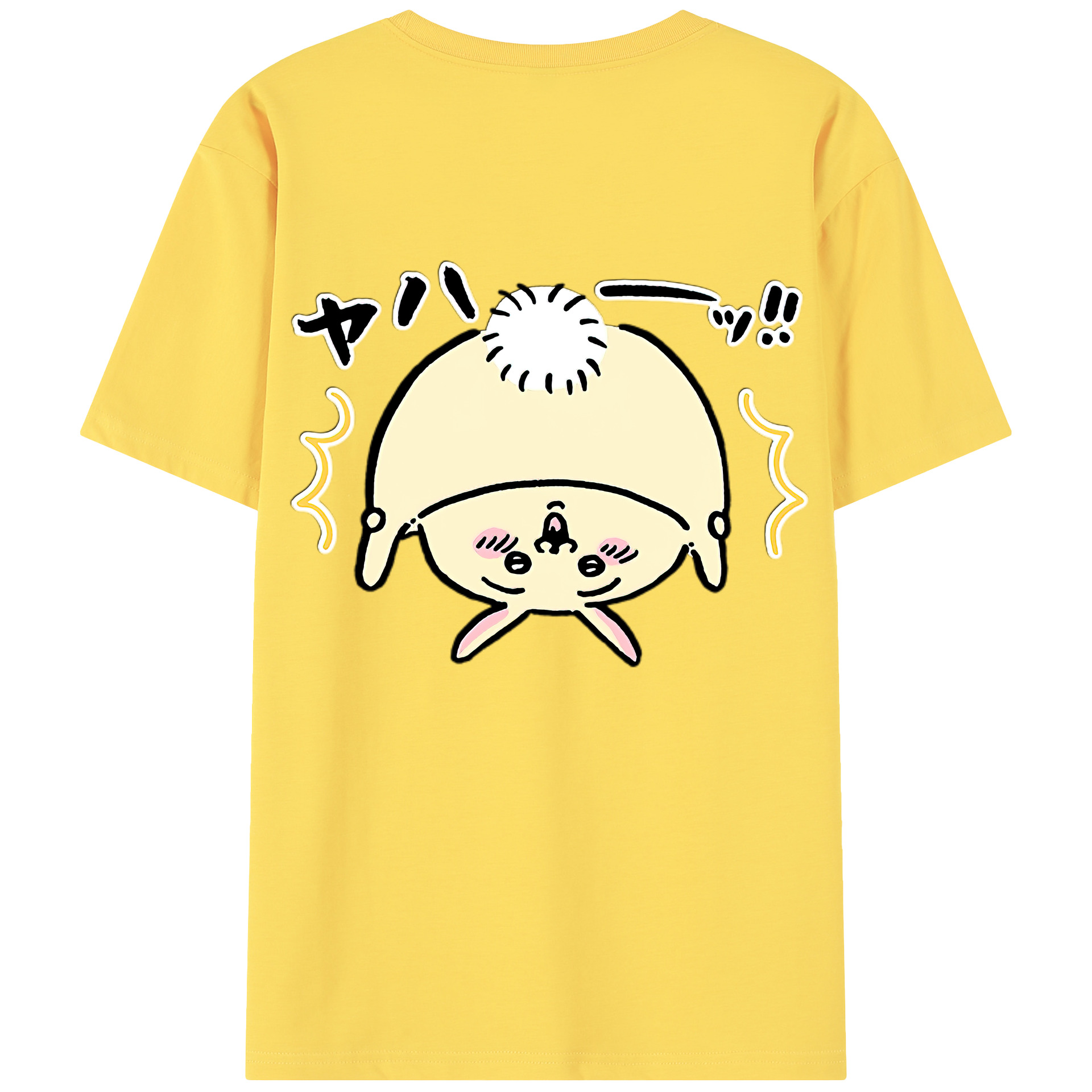 （画像用） ちいかわ うさぎ Chii-kawa usagi 綿100％半袖Tシャツ（背面プリント）