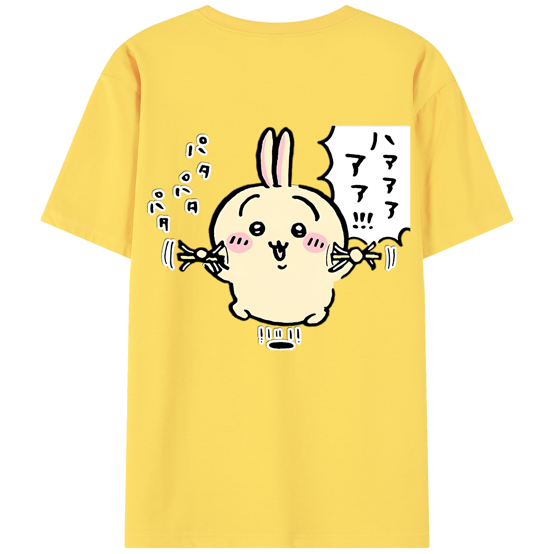 （画像用） ちいかわ うさぎ Chii-kawa usagi 綿100％半袖Tシャツ（背面プリント）