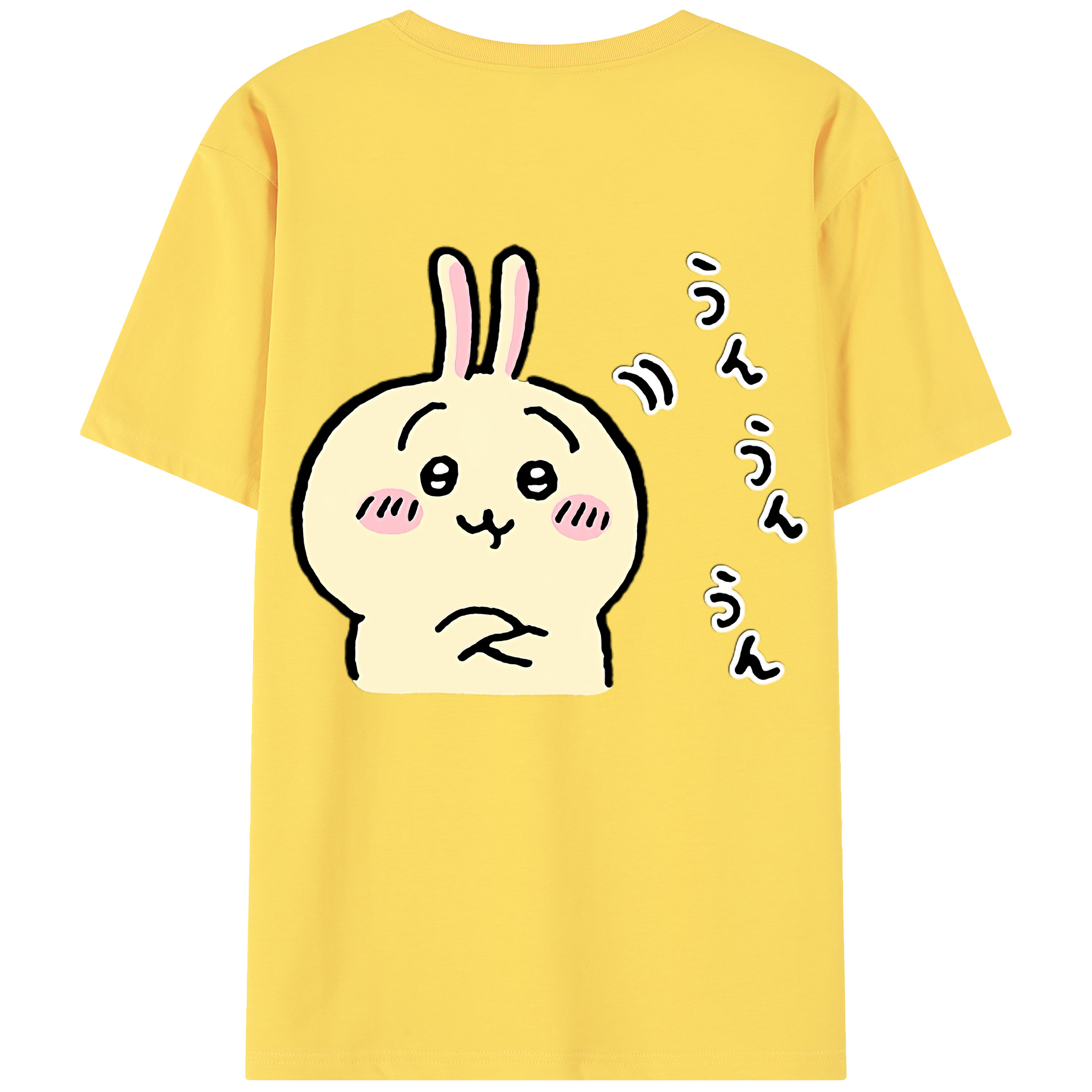 （画像用） ちいかわ うさぎ Chii-kawa usagi 綿100％半袖Tシャツ（背面プリント）