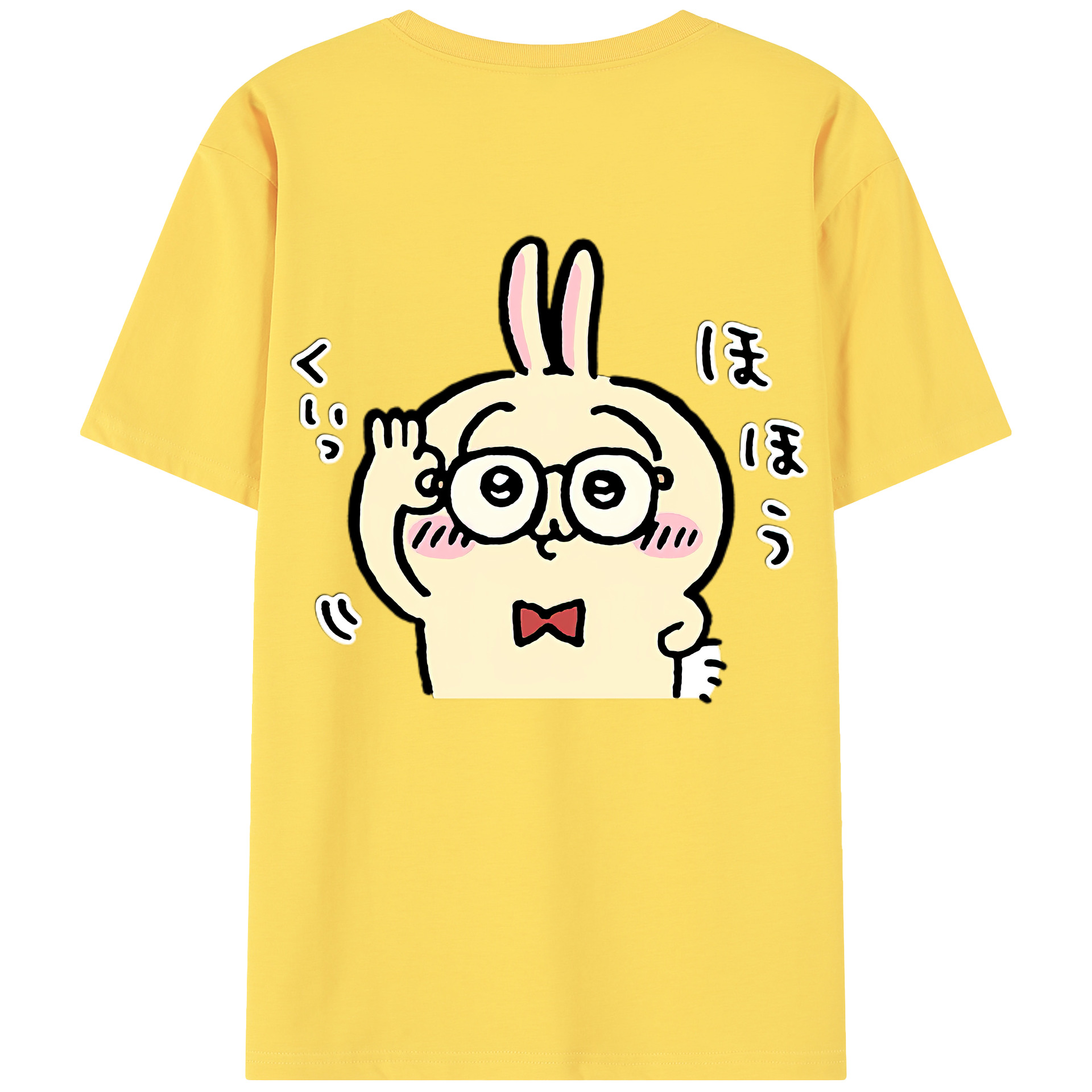 （画像用） ちいかわ うさぎ Chii-kawa usagi 綿100％半袖Tシャツ（背面プリント）