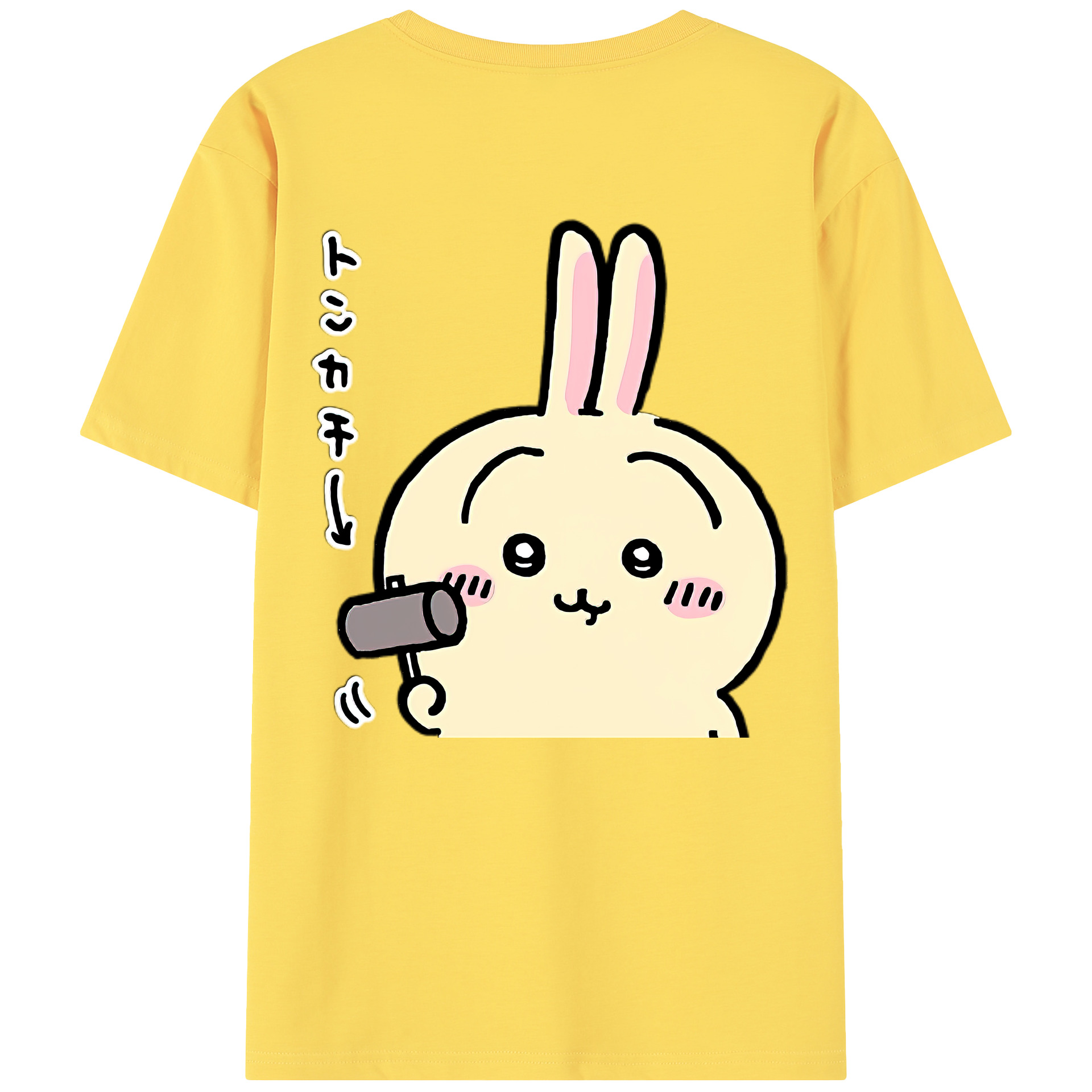 （画像用） ちいかわ うさぎ Chii-kawa usagi 綿100％半袖Tシャツ（背面プリント）