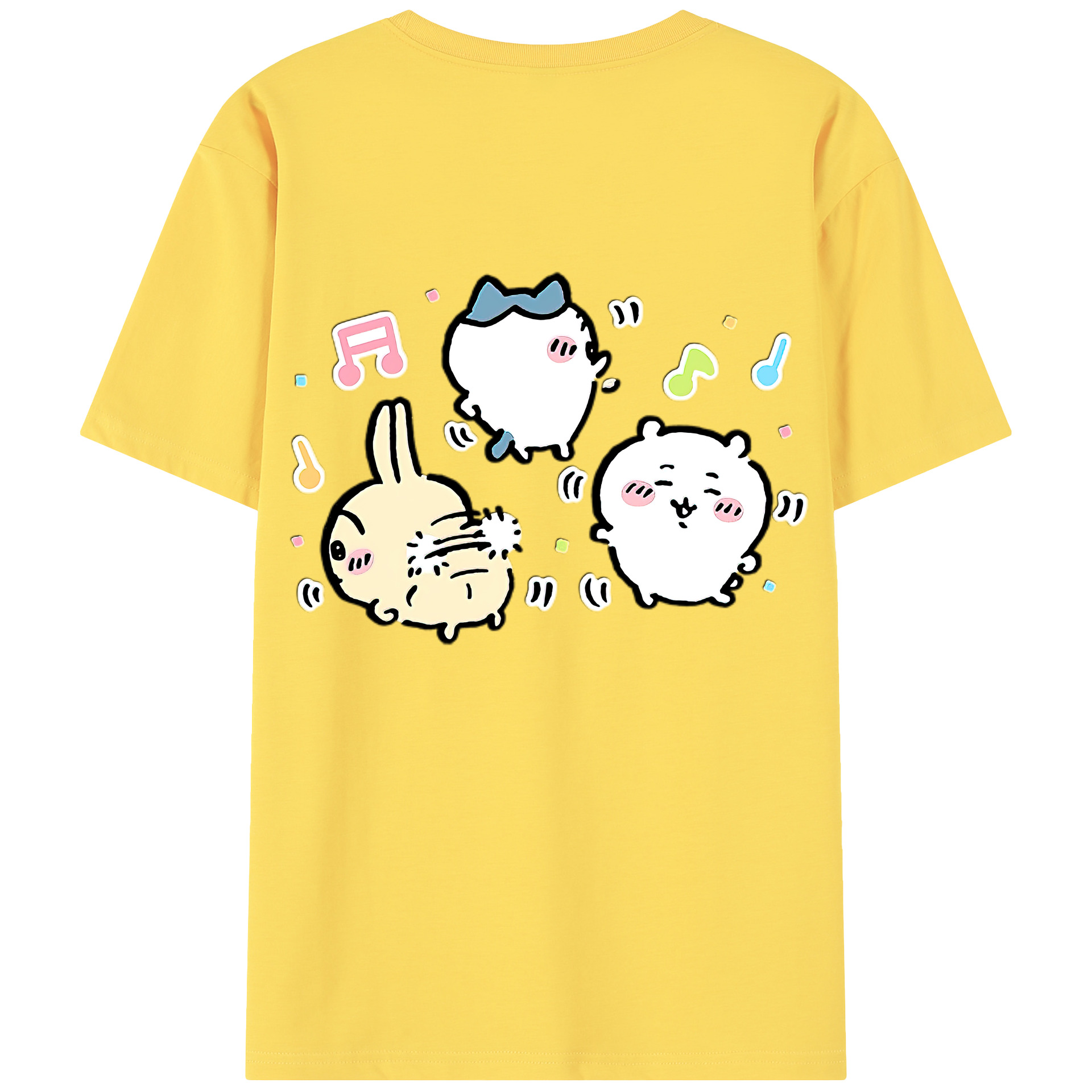 （画像用） ちいかわ うさぎ Chii-kawa usagi 綿100％半袖Tシャツ（背面プリント）