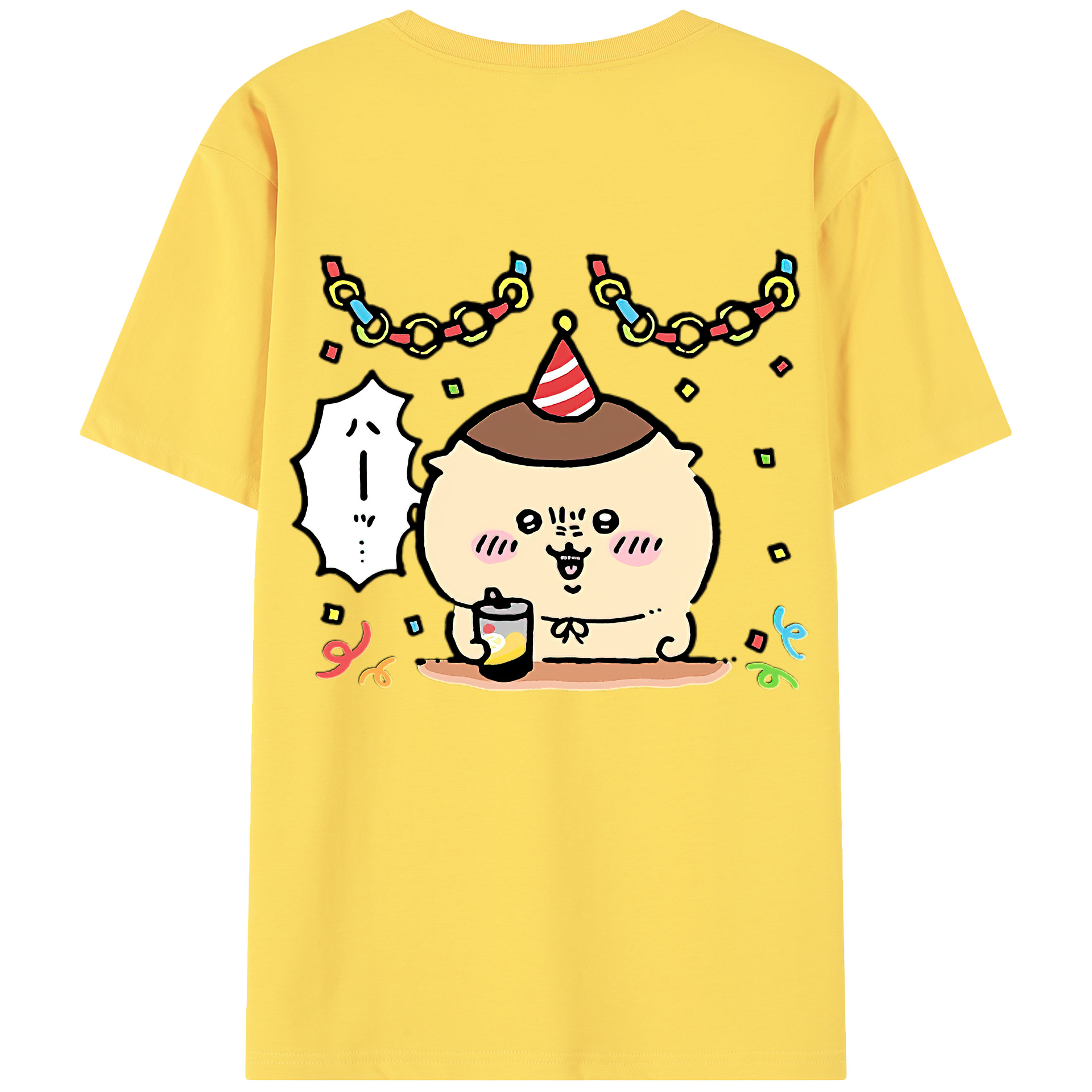 （画像用） ちいかわ くりまんじゅう Chii-kawa kuri manjū 綿100％半袖Tシャツ（背面プリント）