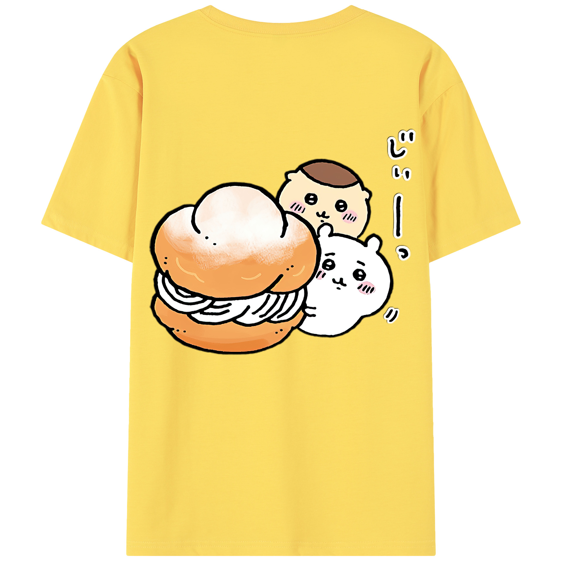（画像用） ちいかわ くりまんじゅう Chii-kawa kuri manjū 綿100％半袖Tシャツ（背面プリント）