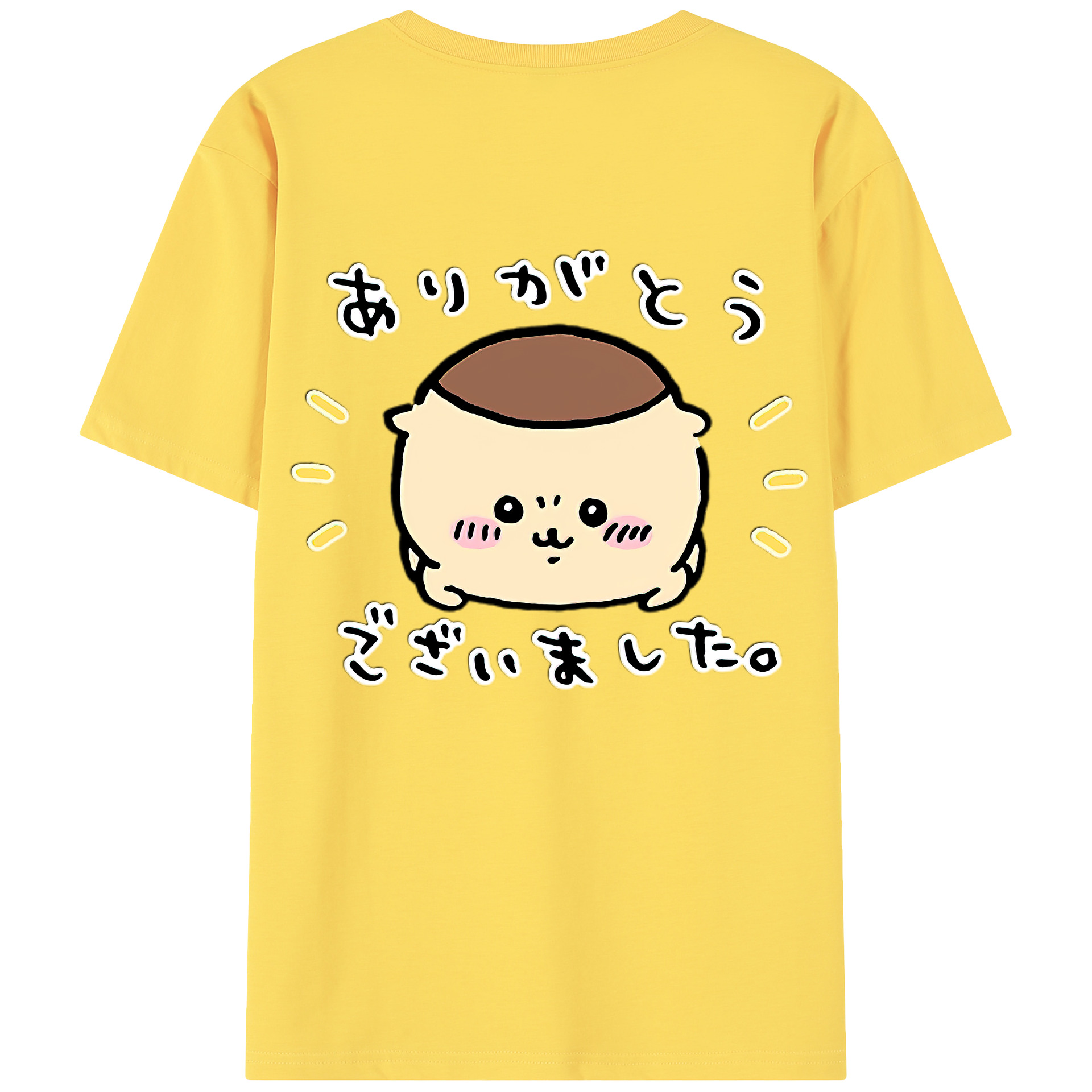 （画像用） ちいかわ くりまんじゅう Chii-kawa kuri manjū 綿100％半袖Tシャツ（背面プリント）