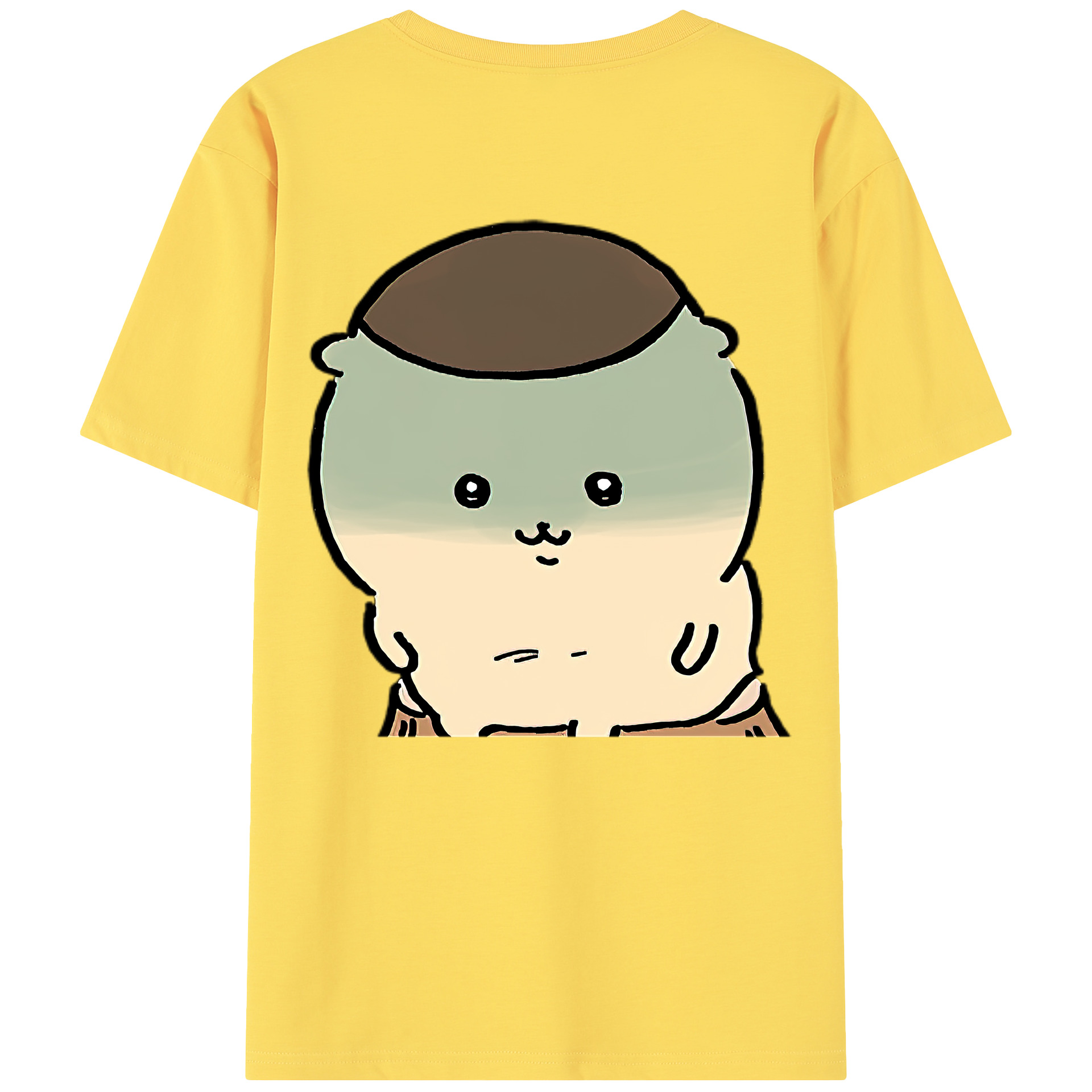 （画像用） ちいかわ くりまんじゅう Chii-kawa kuri manjū 綿100％半袖Tシャツ（背面プリント）