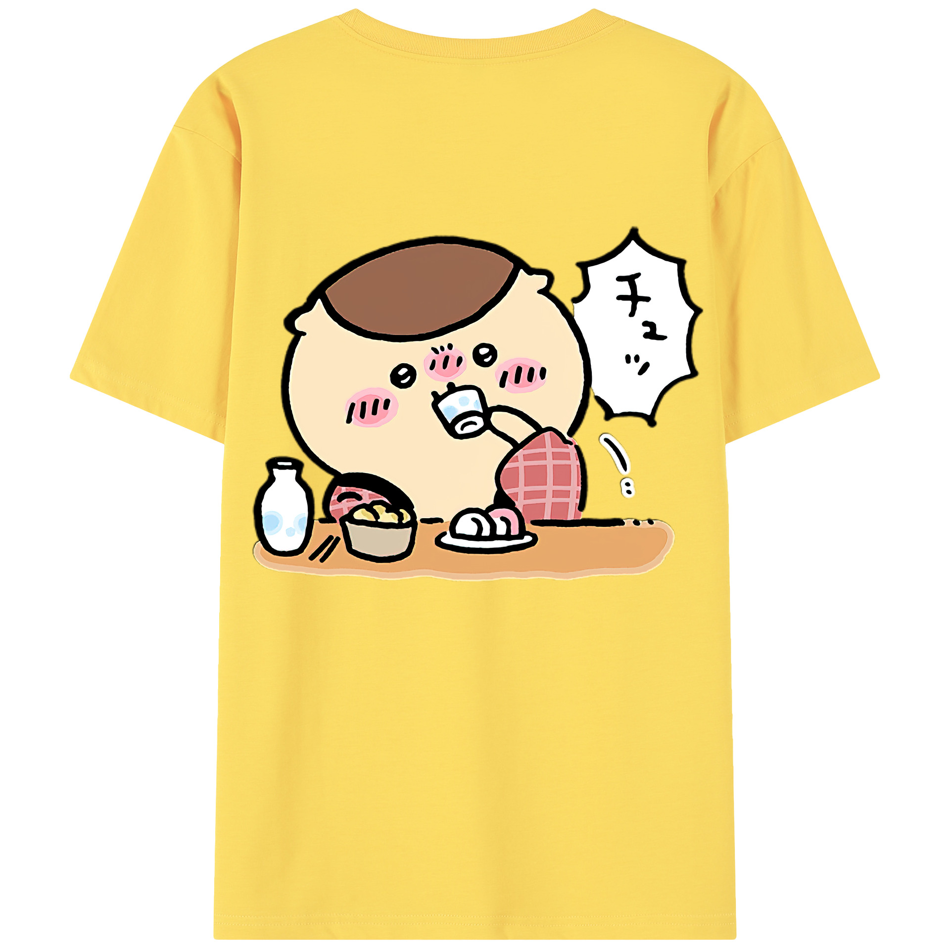 （画像用） ちいかわ くりまんじゅう Chii-kawa kuri manjū 綿100％半袖Tシャツ（背面プリント）