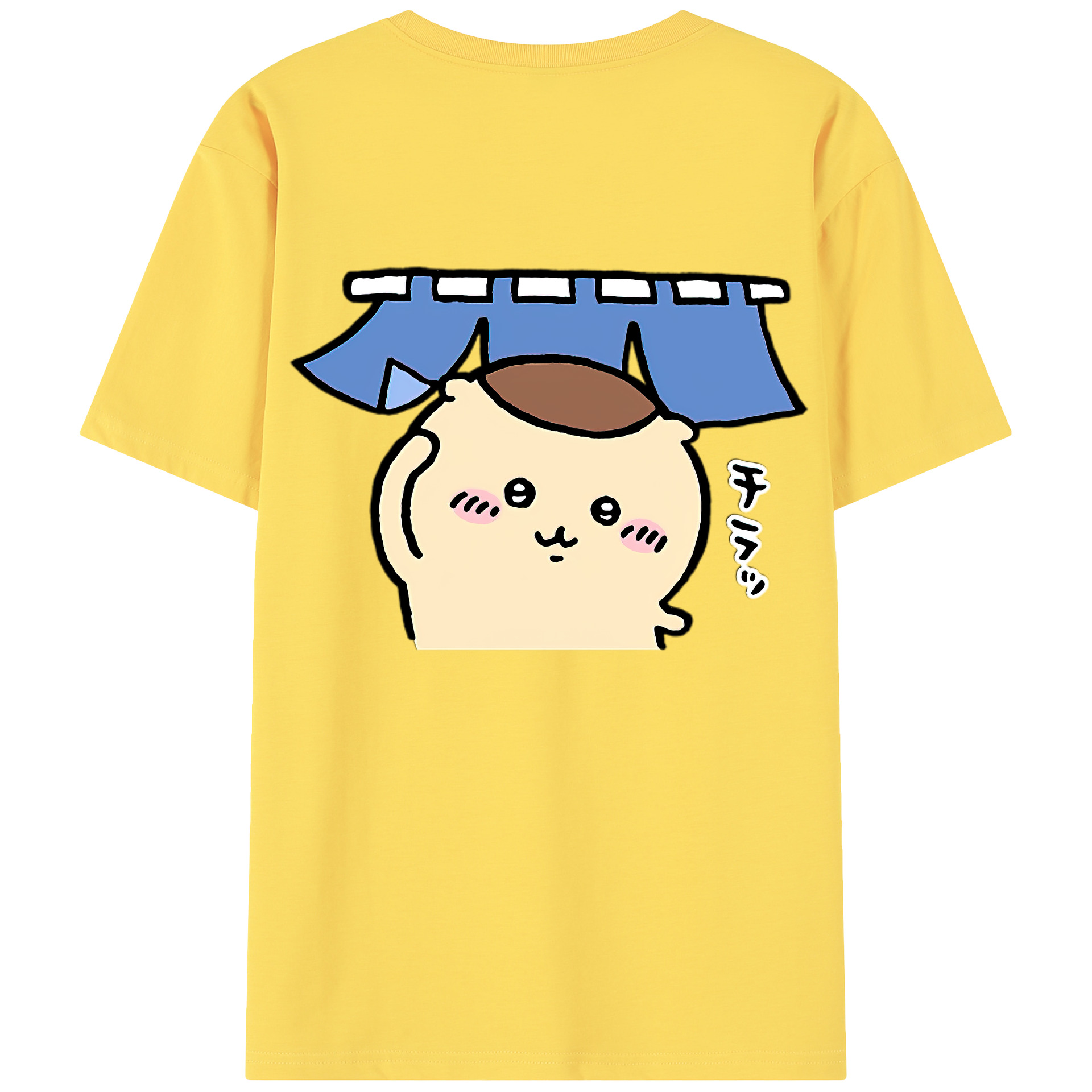 （画像用） ちいかわ くりまんじゅう Chii-kawa kuri manjū 綿100％半袖Tシャツ（背面プリント）