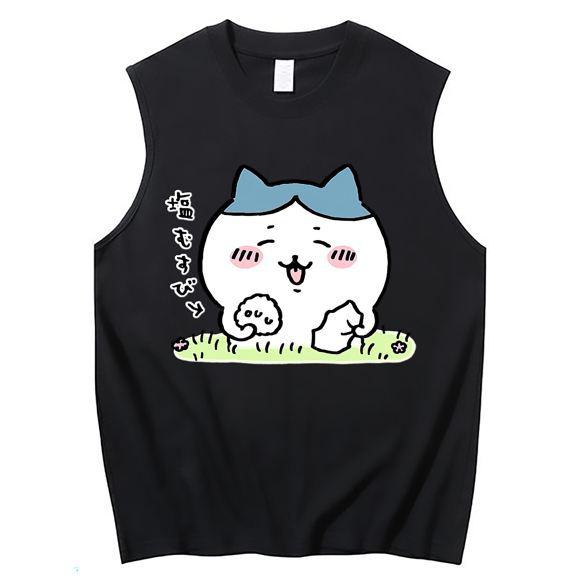 （画像用） ちいかわ ハチワレ Chii-kawa hachiware コットン100％タンクトップ（フロントプリント）