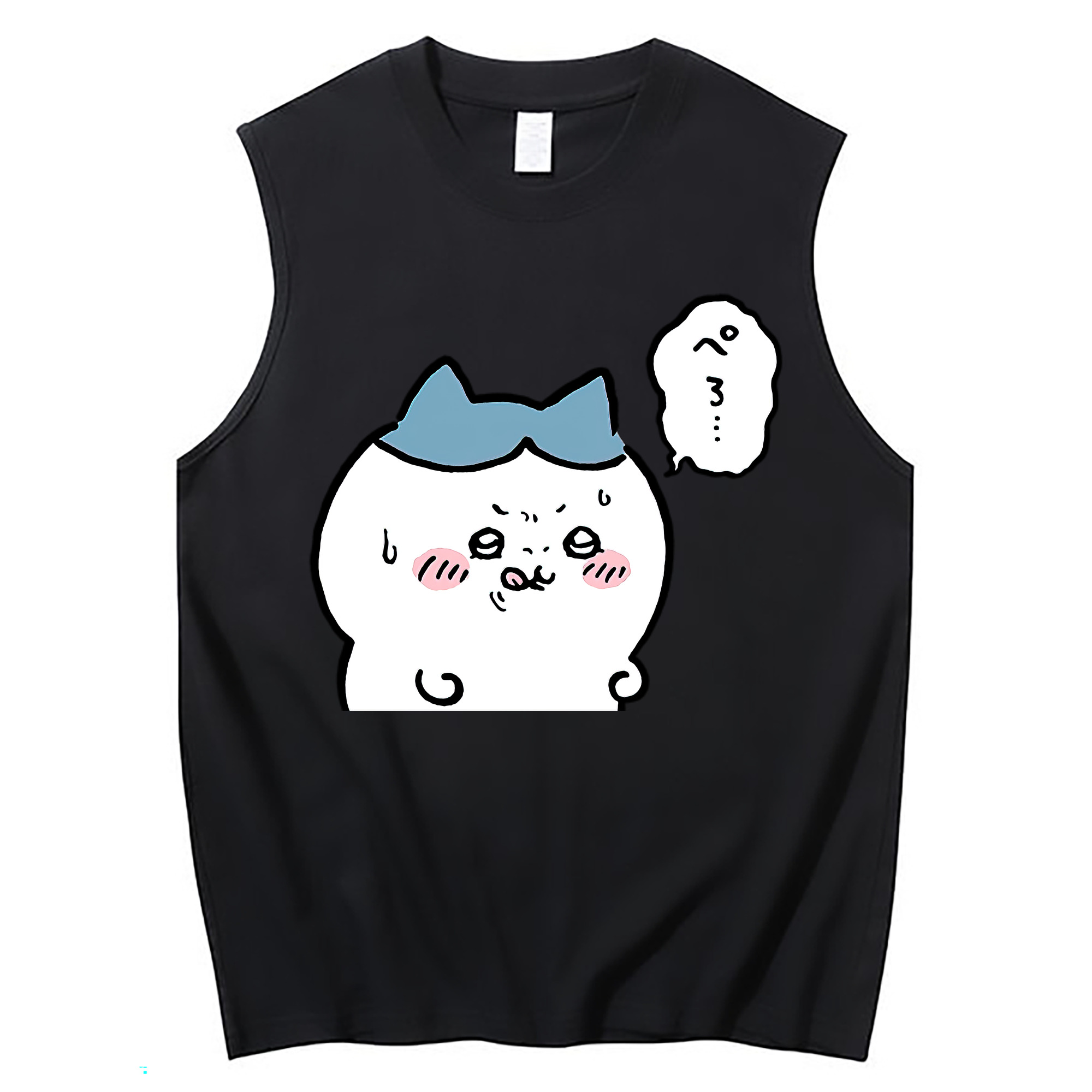 （画像用） ちいかわ ハチワレ Chii-kawa hachiware コットン100％タンクトップ（フロントプリント）