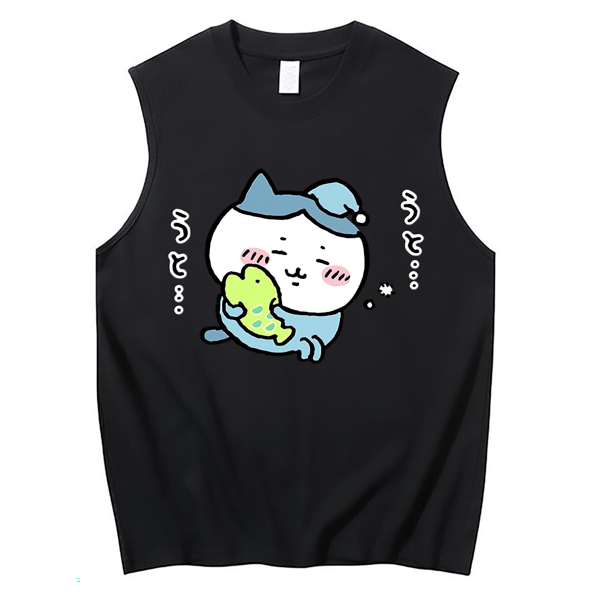 （画像用） ちいかわ ハチワレ Chii-kawa hachiware コットン100％タンクトップ（フロントプリント）