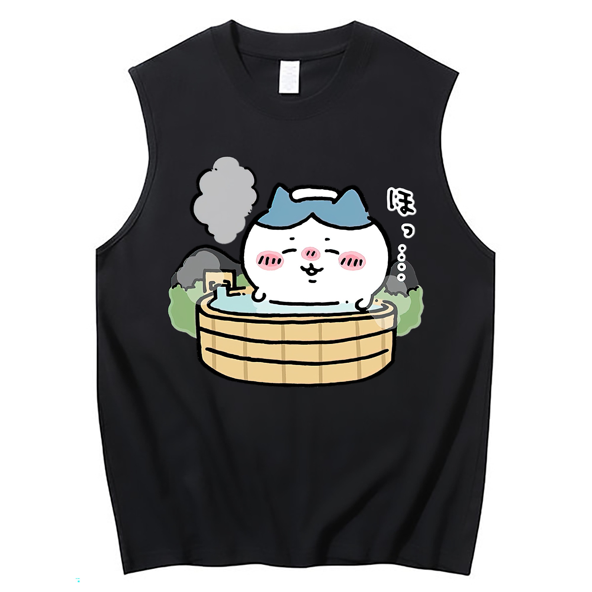 （画像用） ちいかわ ハチワレ Chii-kawa hachiware コットン100％タンクトップ（フロントプリント）