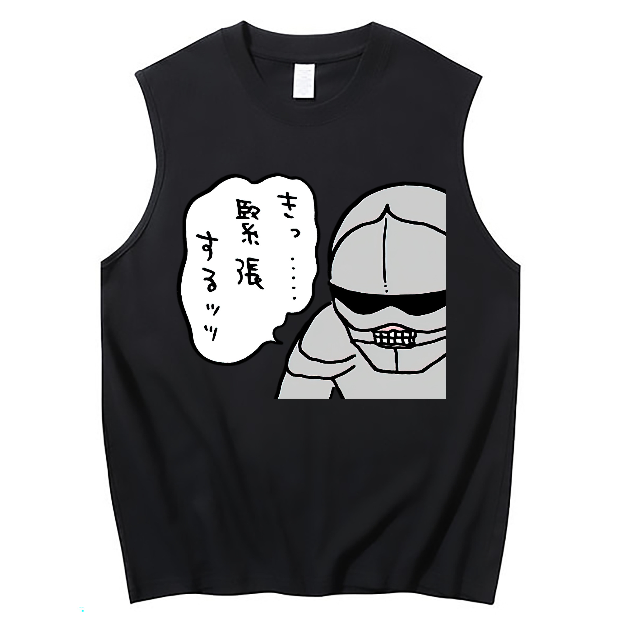 （画像用） ちいかわ 労働の鎧さん Chii-kawa Mr. Armor of Labor コットン100％タンクトップ（フロントプリント）