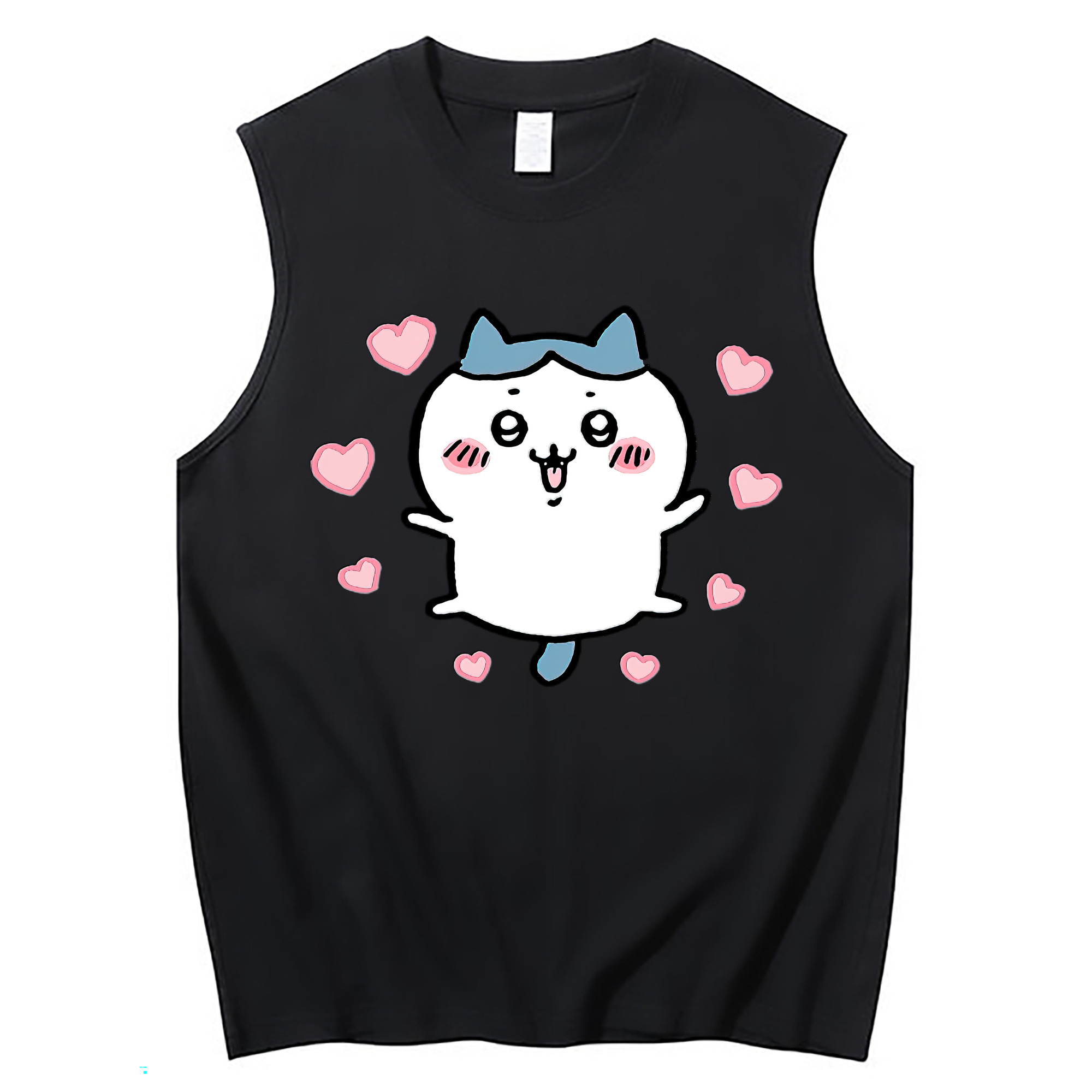 （画像用） ちいかわ ハチワレ Chii-kawa hachiware コットン100％タンクトップ（フロントプリント）