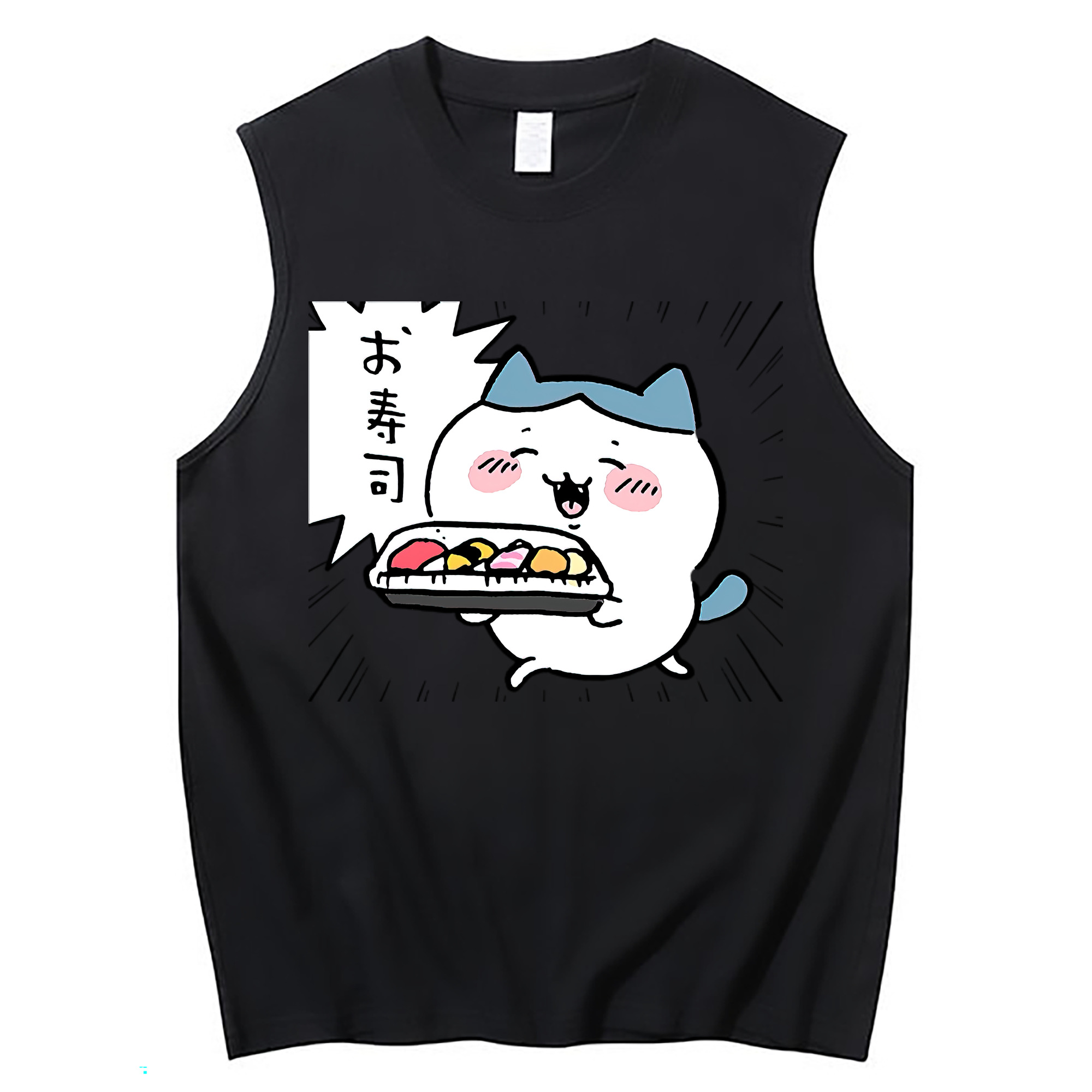 （画像用） ちいかわ ハチワレ Chii-kawa hachiware コットン100％タンクトップ（フロントプリント）