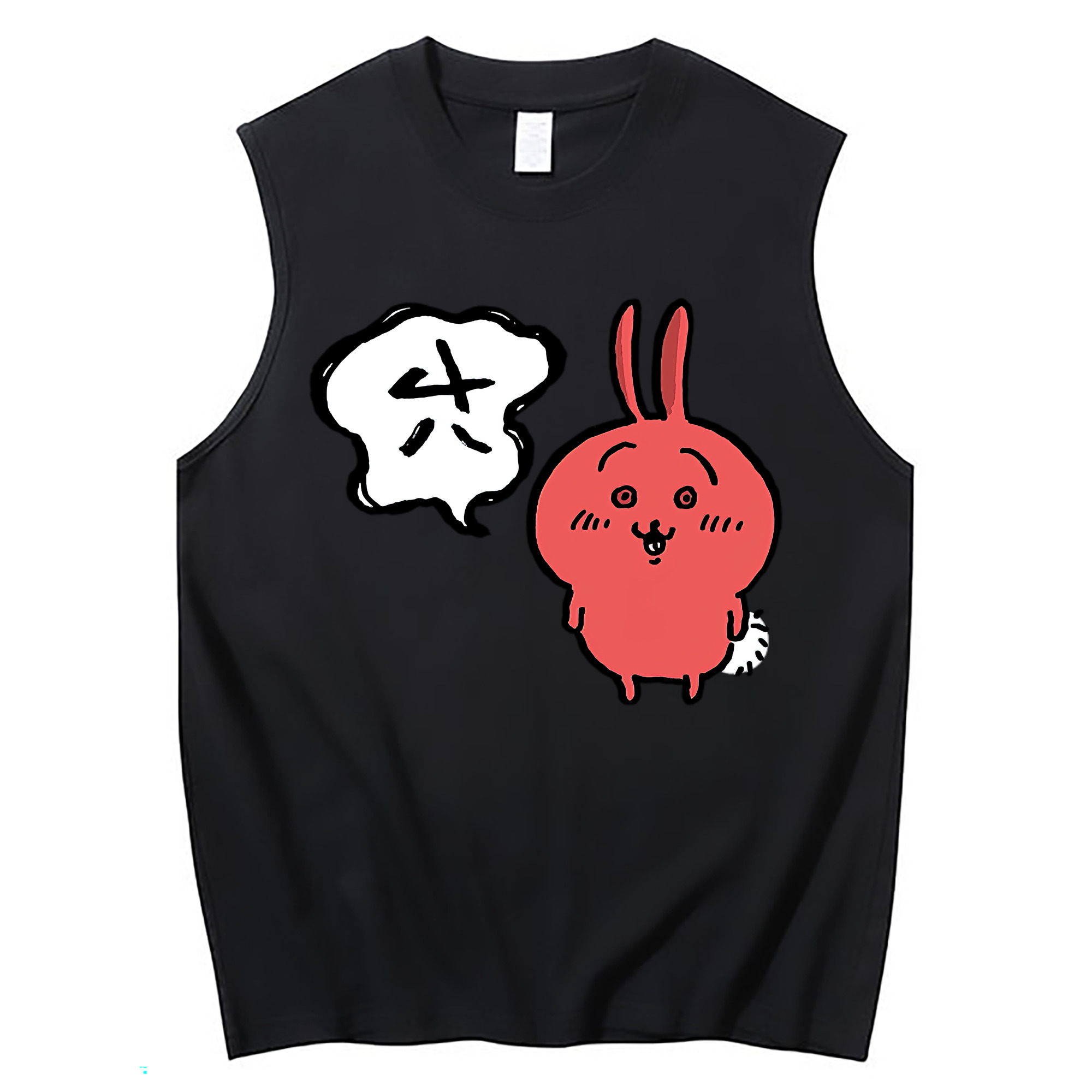 （画像用） ちいかわ ハチワレ Chii-kawa hachiware コットン100％タンクトップ（フロントプリント）