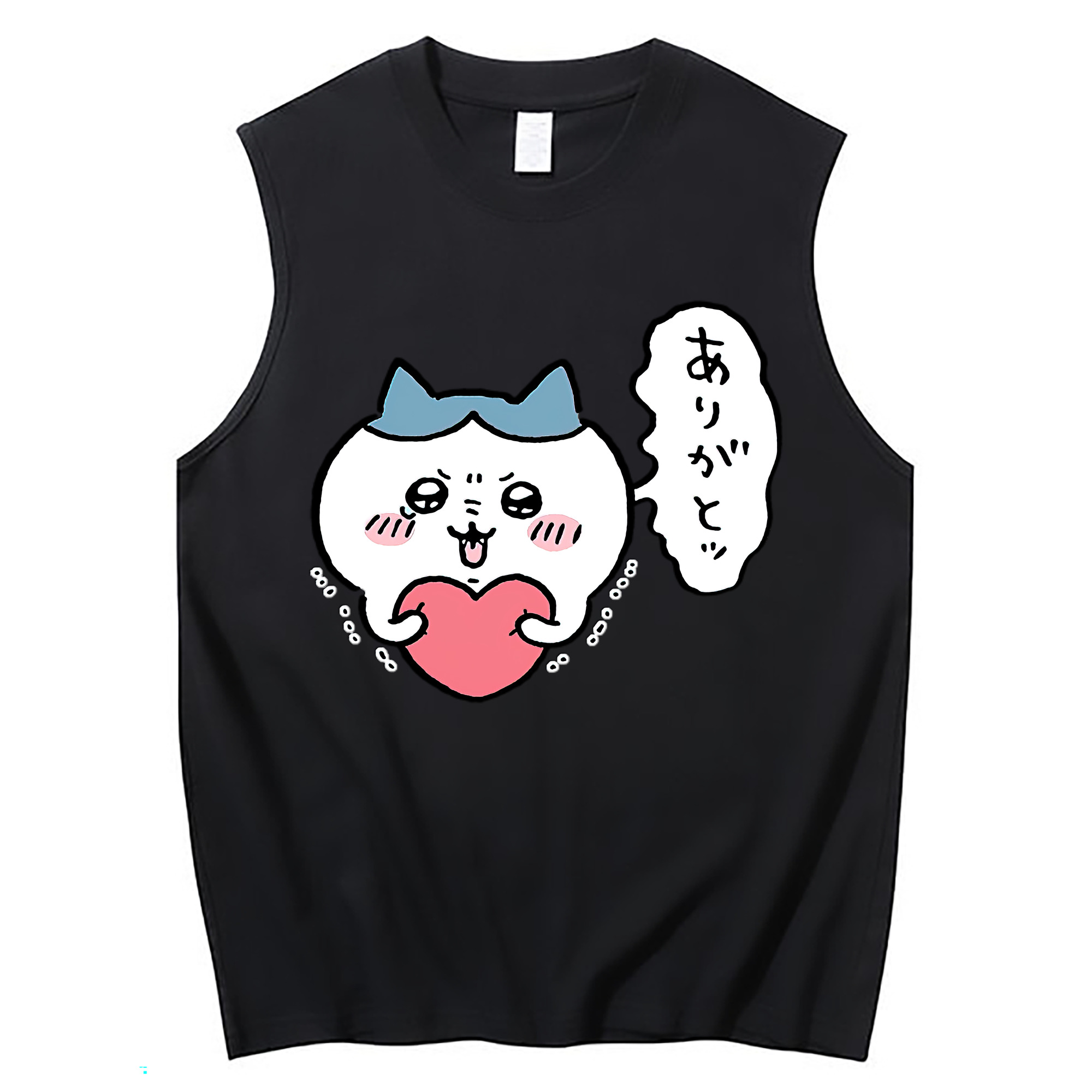 （画像用） ちいかわ ハチワレ Chii-kawa hachiware コットン100％タンクトップ（フロントプリント）