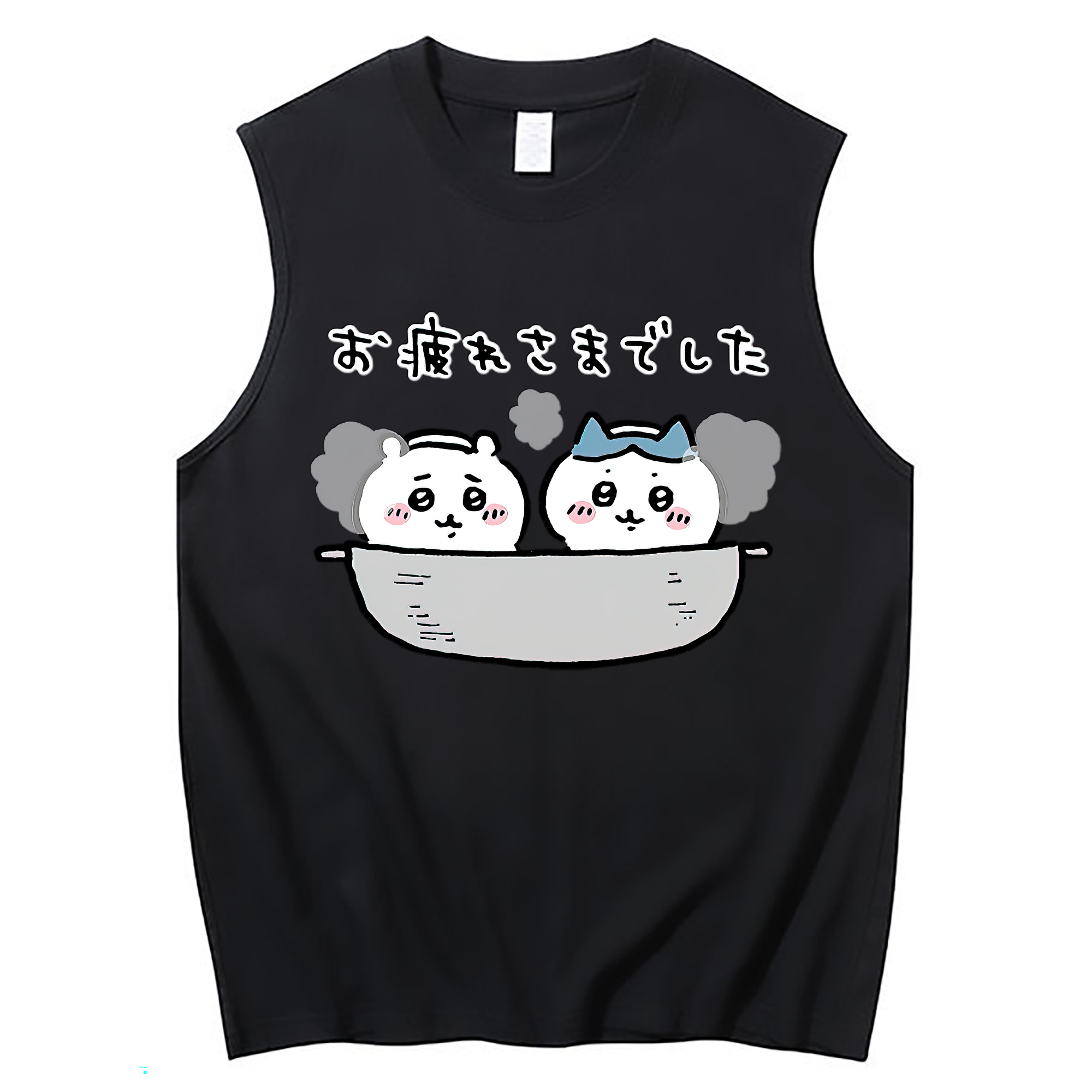 （画像用） ちいかわ ハチワレ Chii-kawa hachiware コットン100％タンクトップ（フロントプリント）