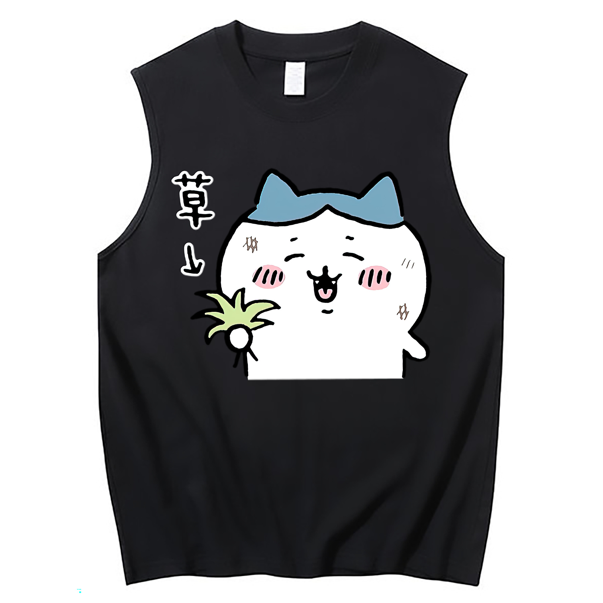 （画像用） ちいかわ ハチワレ Chii-kawa hachiware コットン100％タンクトップ（フロントプリント）