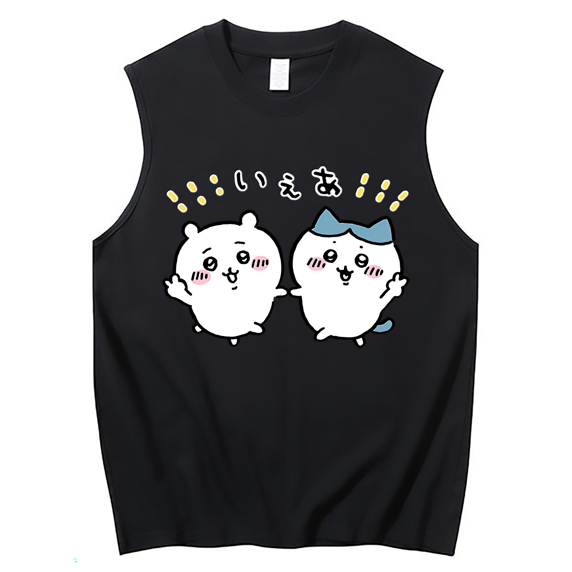 （画像用） ちいかわ ハチワレ Chii-kawa hachiware コットン100％タンクトップ（フロントプリント）