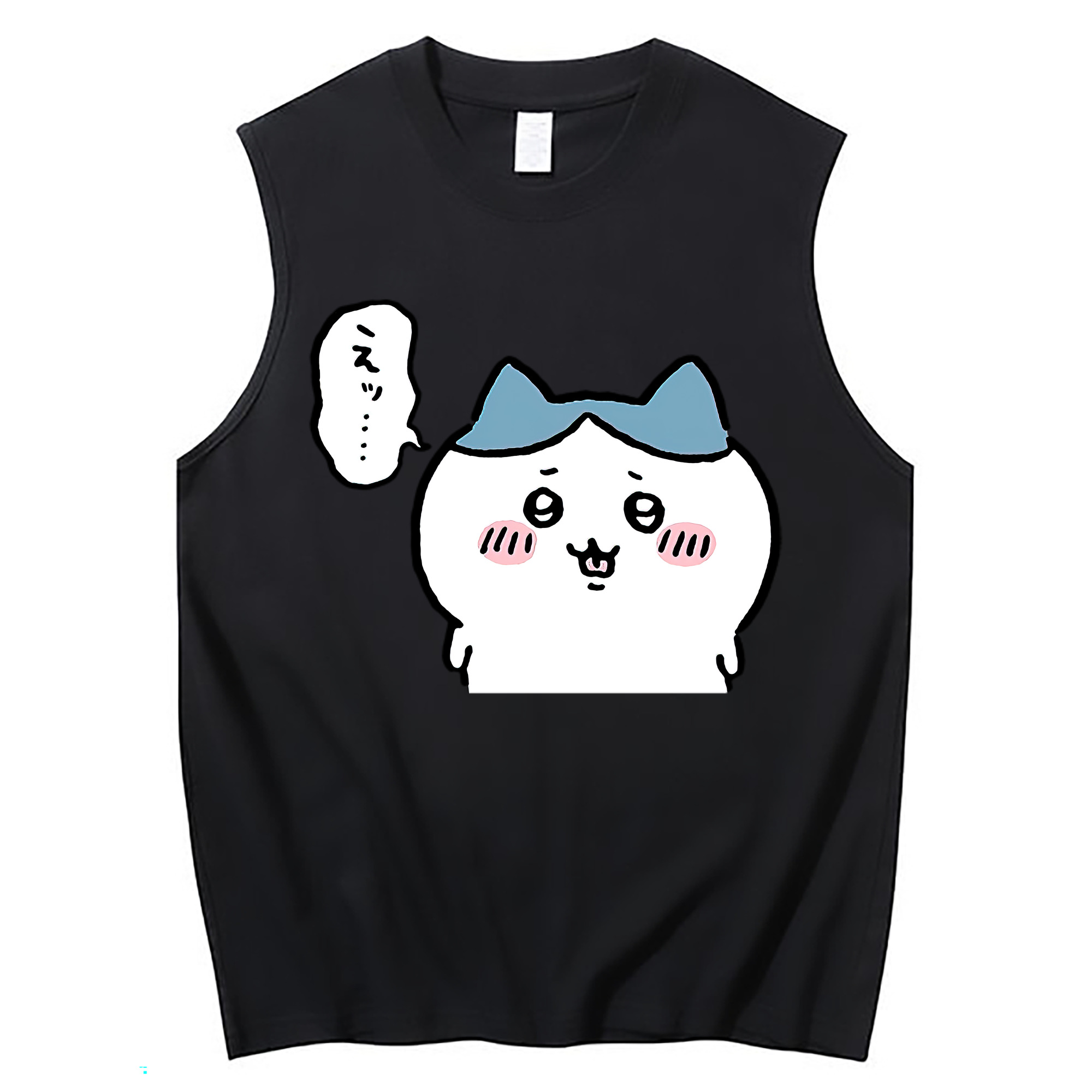 （画像用） ちいかわ ハチワレ Chii-kawa hachiware コットン100％タンクトップ（フロントプリント）