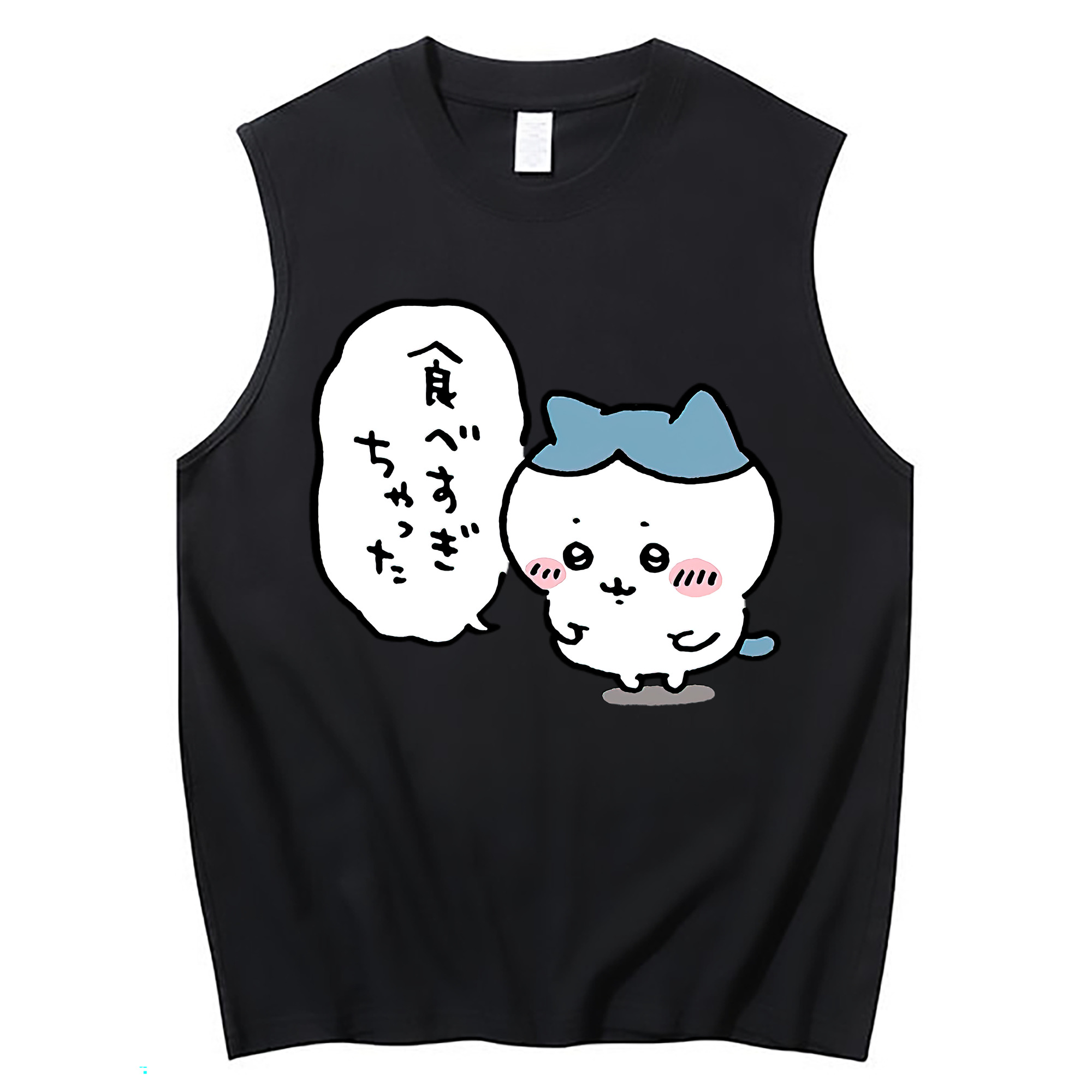 （画像用） ちいかわ ハチワレ Chii-kawa hachiware コットン100％タンクトップ（フロントプリント）