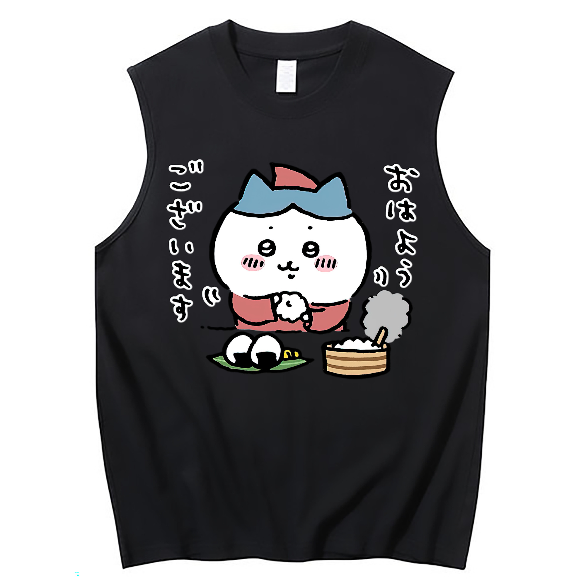 （画像用） ちいかわ ハチワレ Chii-kawa hachiware コットン100％タンクトップ（フロントプリント）