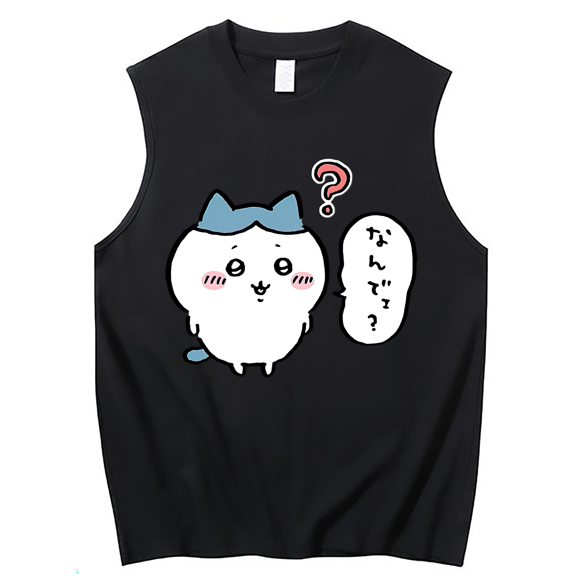 （画像用） ちいかわ ハチワレ Chii-kawa hachiware コットン100％タンクトップ（フロントプリント）