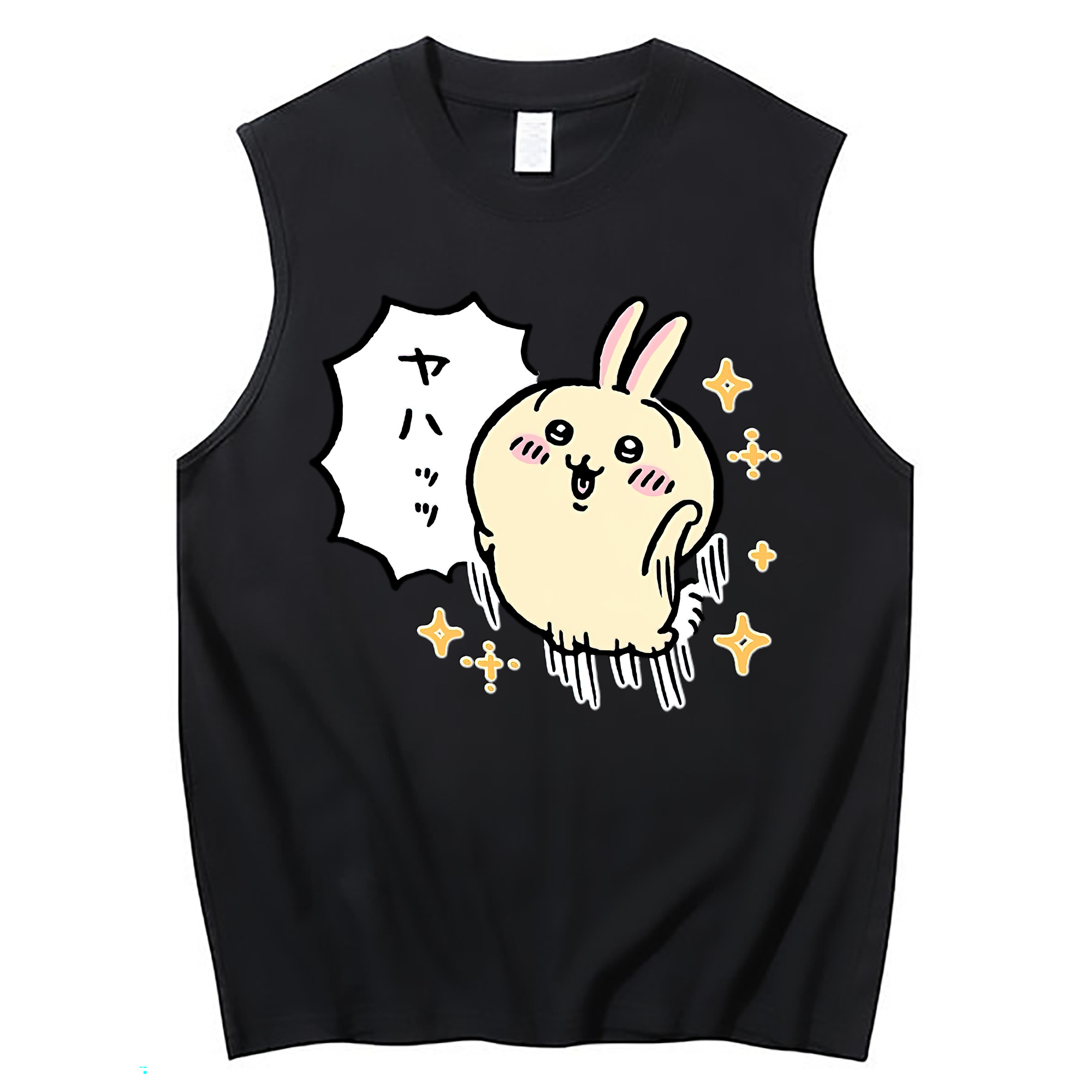 （画像用） ちいかわ うさぎ Chii-kawa usagi コットン100％タンクトップ（フロントプリント）