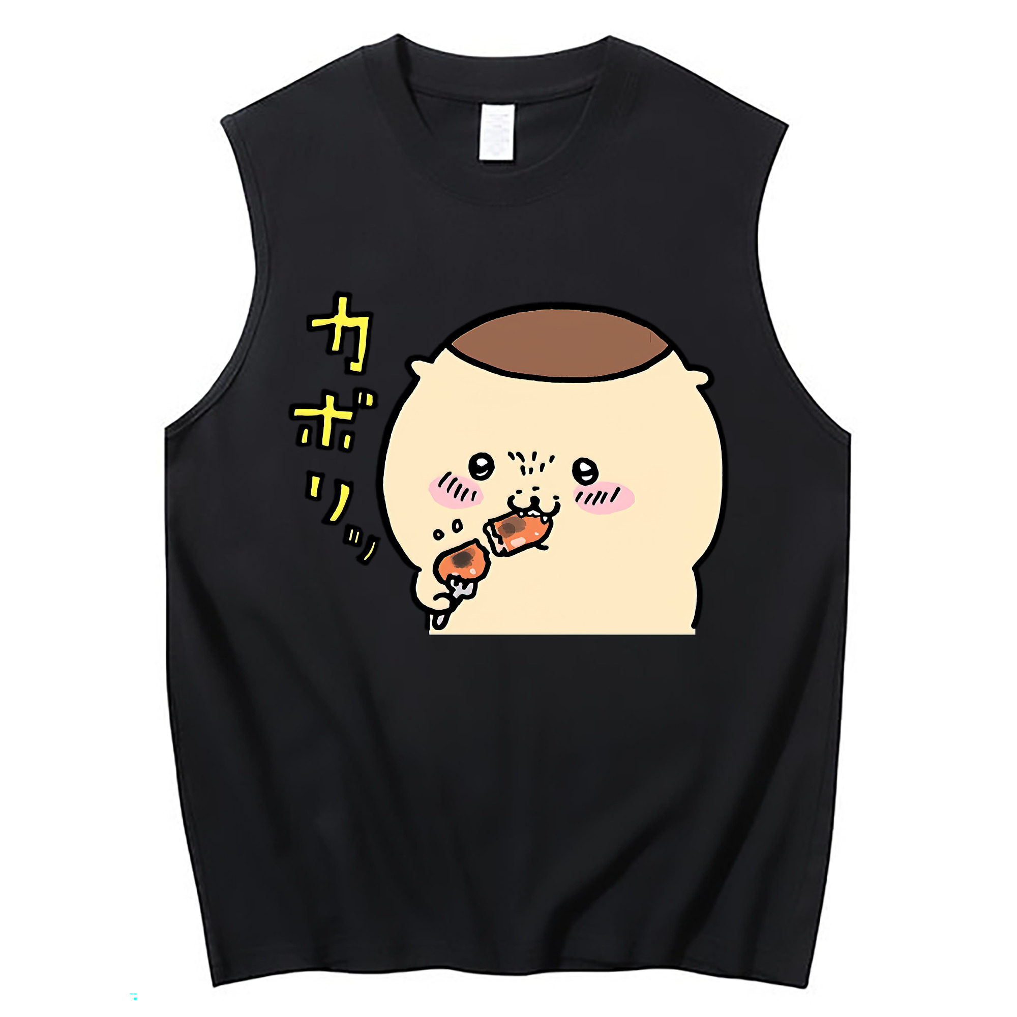 （画像用） ちいかわ くりまんじゅう Chii-kawa kuri manjū コットン100％タンクトップ（フロントプリント）