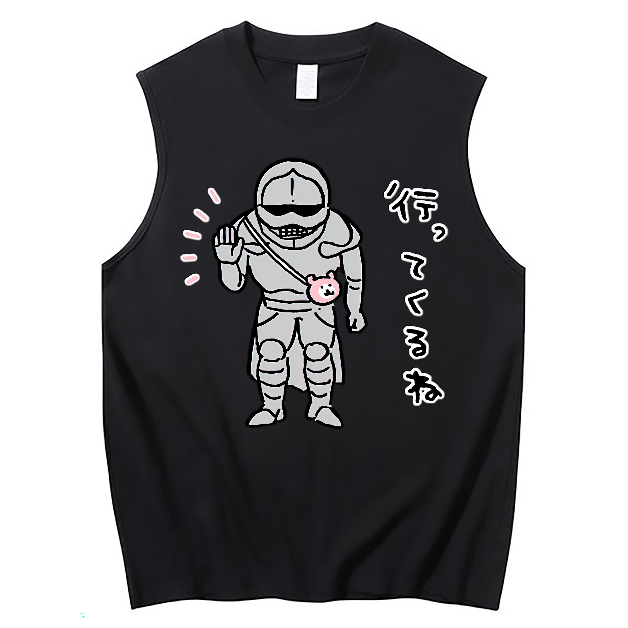 （画像用） ちいかわ 労働の鎧さん Chii-kawa Mr. Armor of Labor コットン100％タンクトップ（フロントプリント）