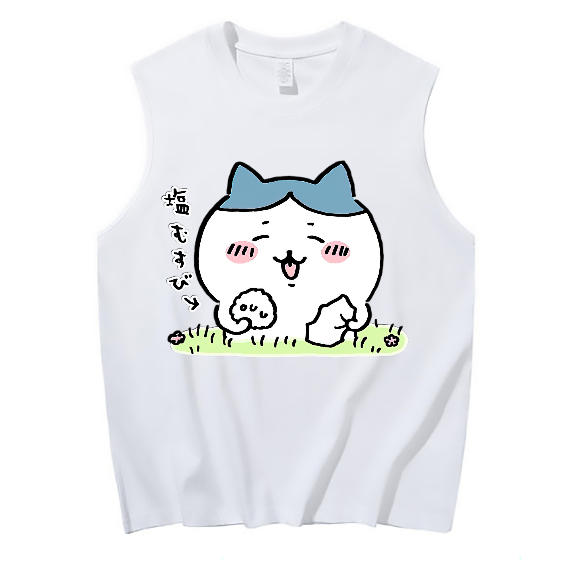 （画像用） ちいかわ ハチワレ Chii-kawa hachiware コットン100％タンクトップ（フロントプリント）