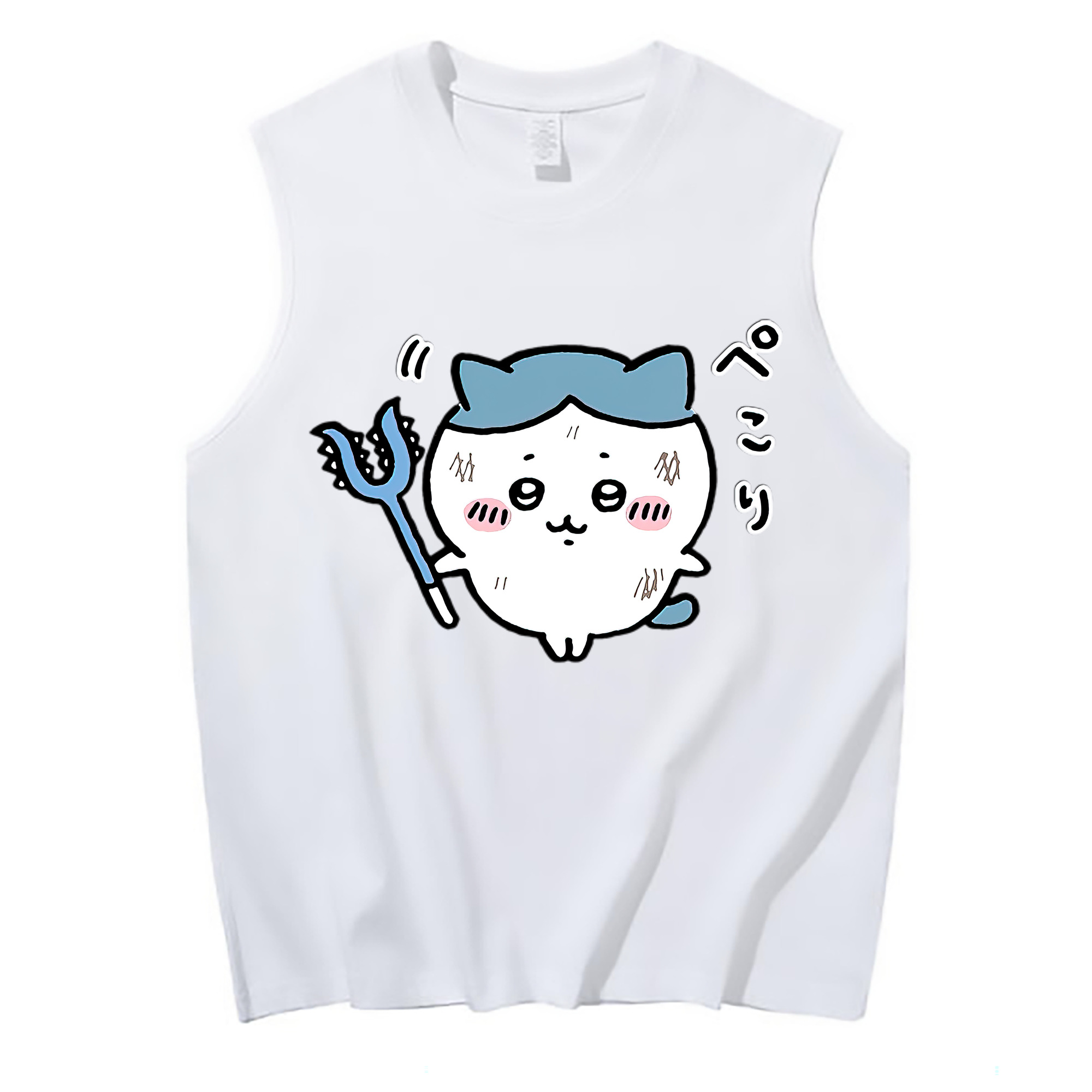 （画像用） ちいかわ ハチワレ Chii-kawa hachiware コットン100％タンクトップ（フロントプリント）