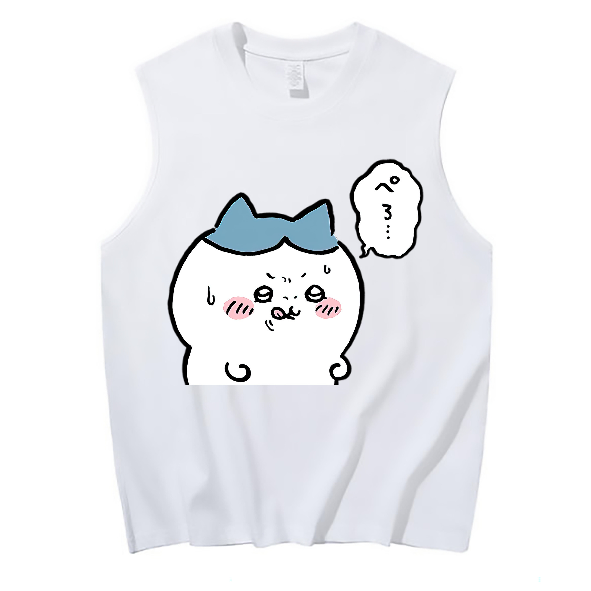 （画像用） ちいかわ ハチワレ Chii-kawa hachiware コットン100％タンクトップ（フロントプリント）