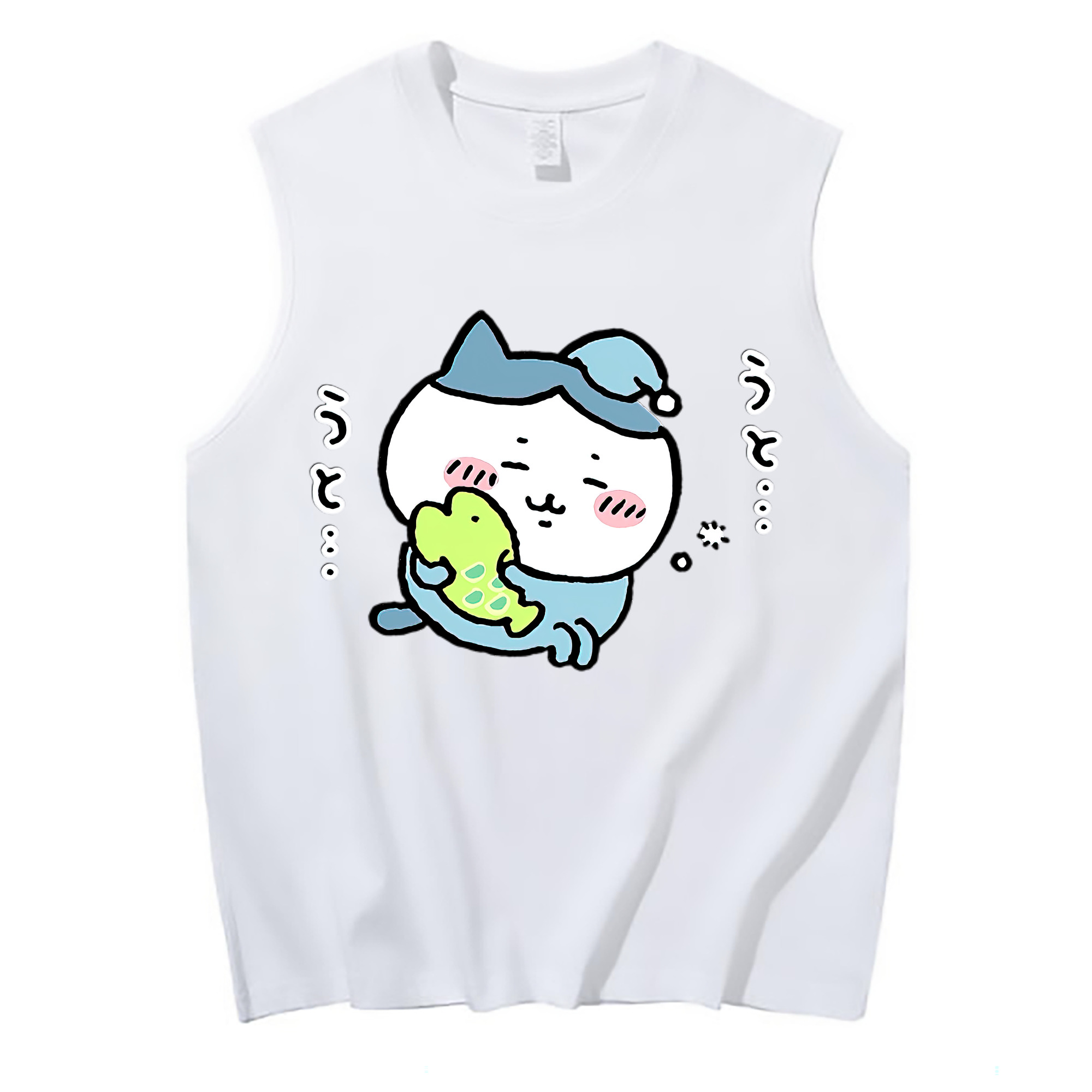 （画像用） ちいかわ ハチワレ Chii-kawa hachiware コットン100％タンクトップ（フロントプリント）