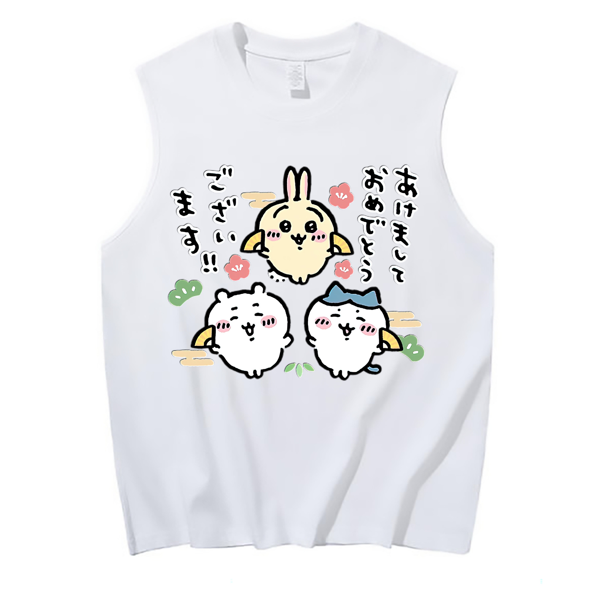 （画像用） ちいかわ ちいかわ Chii-kawa chiikawa コットン100％タンクトップ（フロントプリント）
