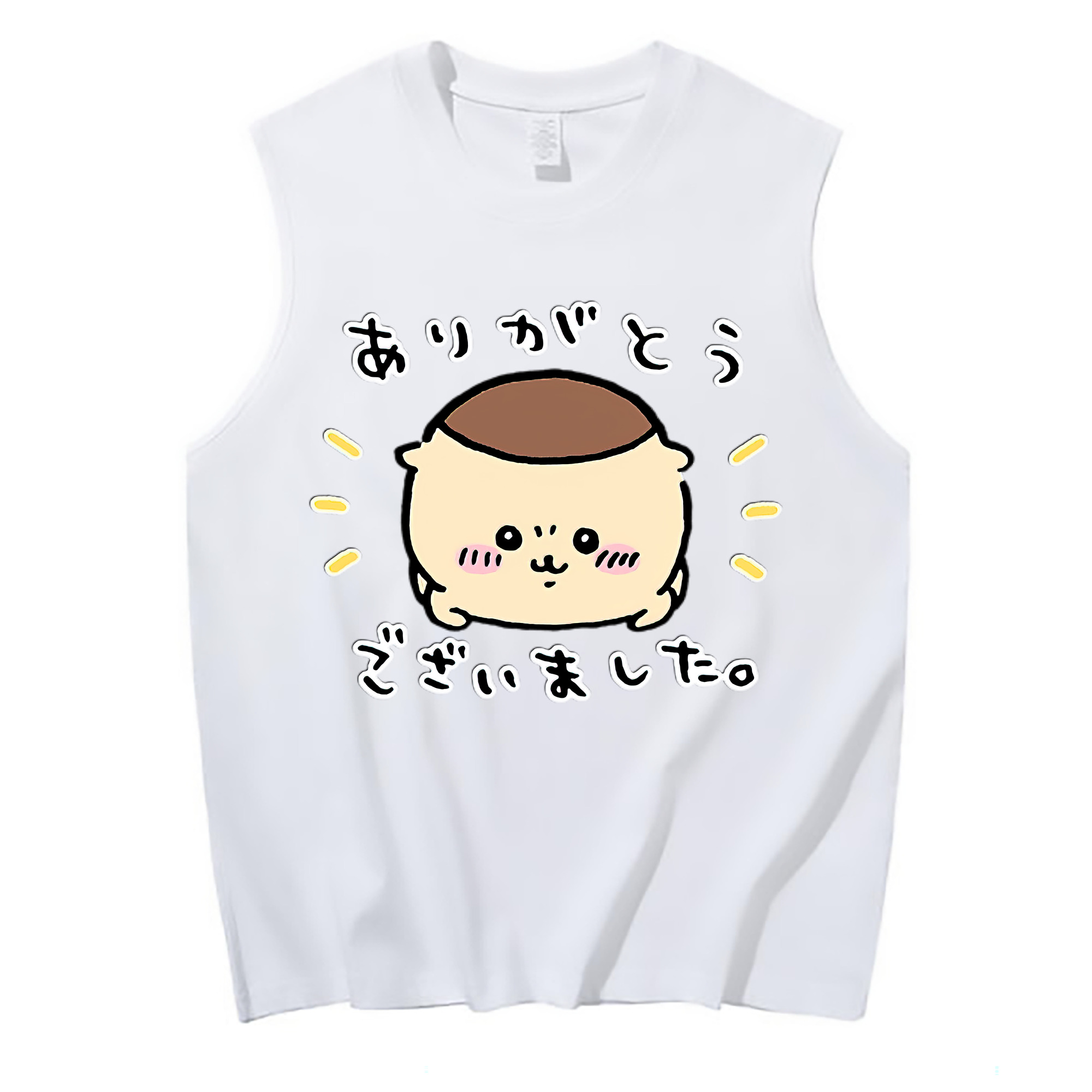 （画像用） ちいかわ くりまんじゅう Chii-kawa kuri manjū コットン100％タンクトップ（フロントプリント）