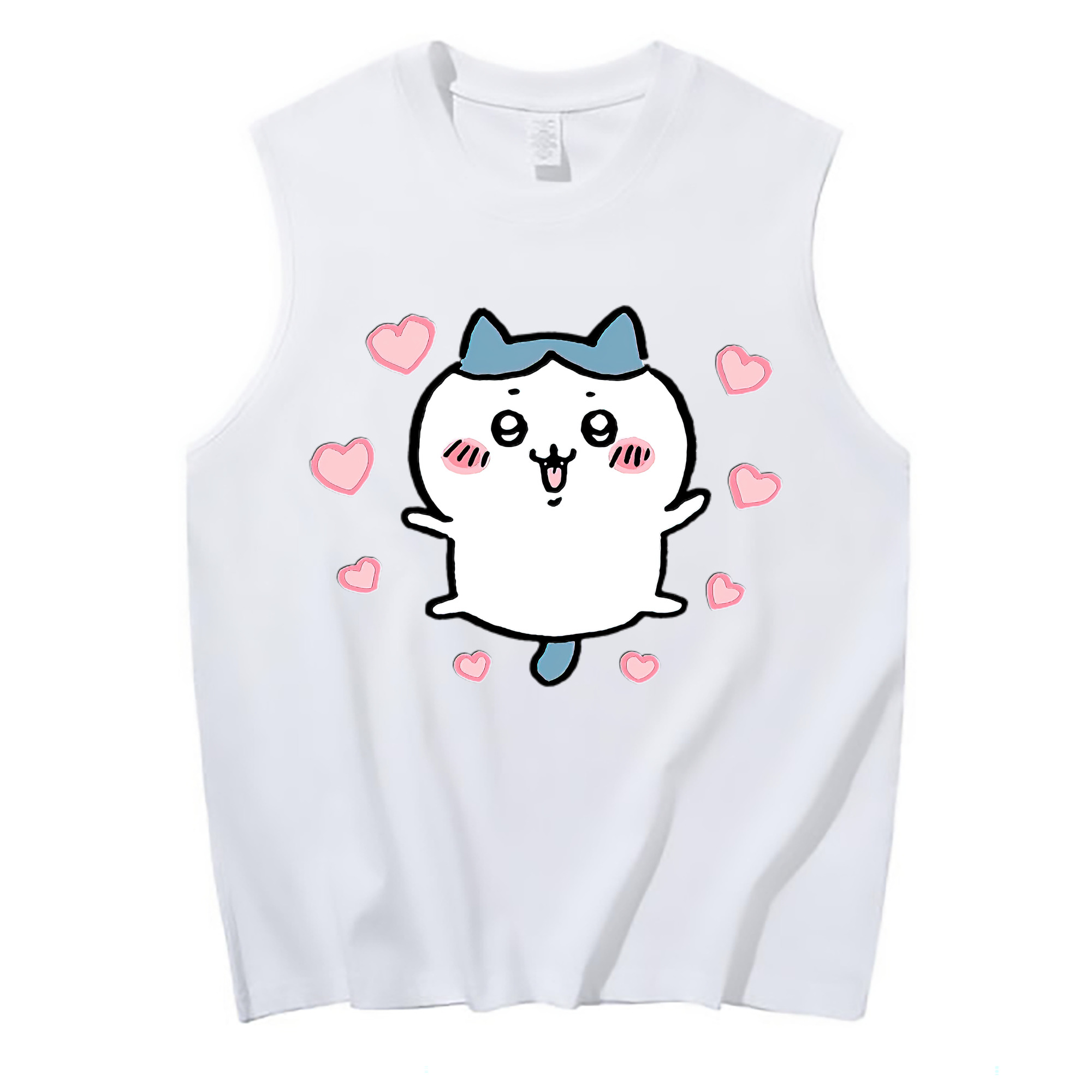 （画像用） ちいかわ ハチワレ Chii-kawa hachiware コットン100％タンクトップ（フロントプリント）