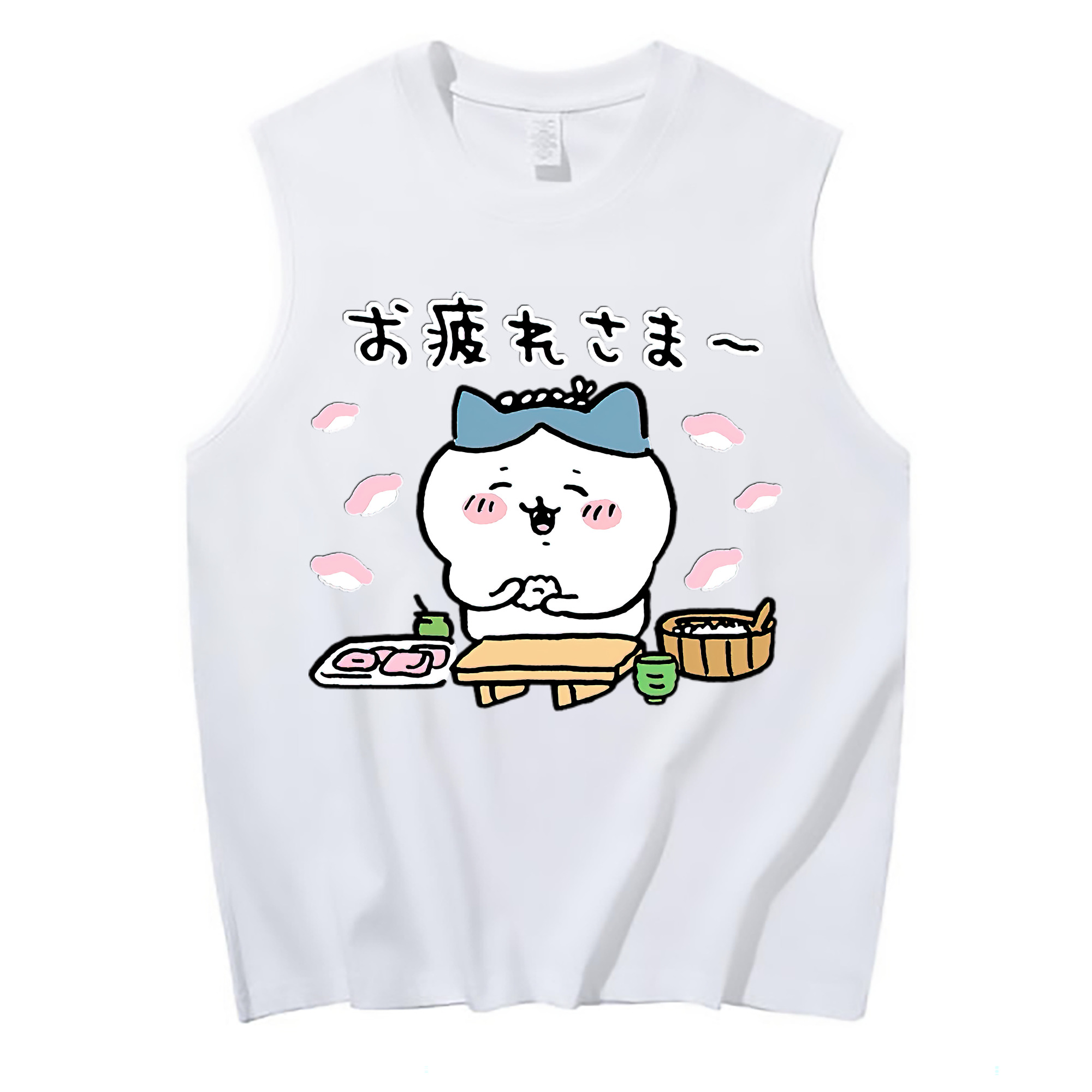（画像用） ちいかわ ハチワレ Chii-kawa hachiware コットン100％タンクトップ（フロントプリント）